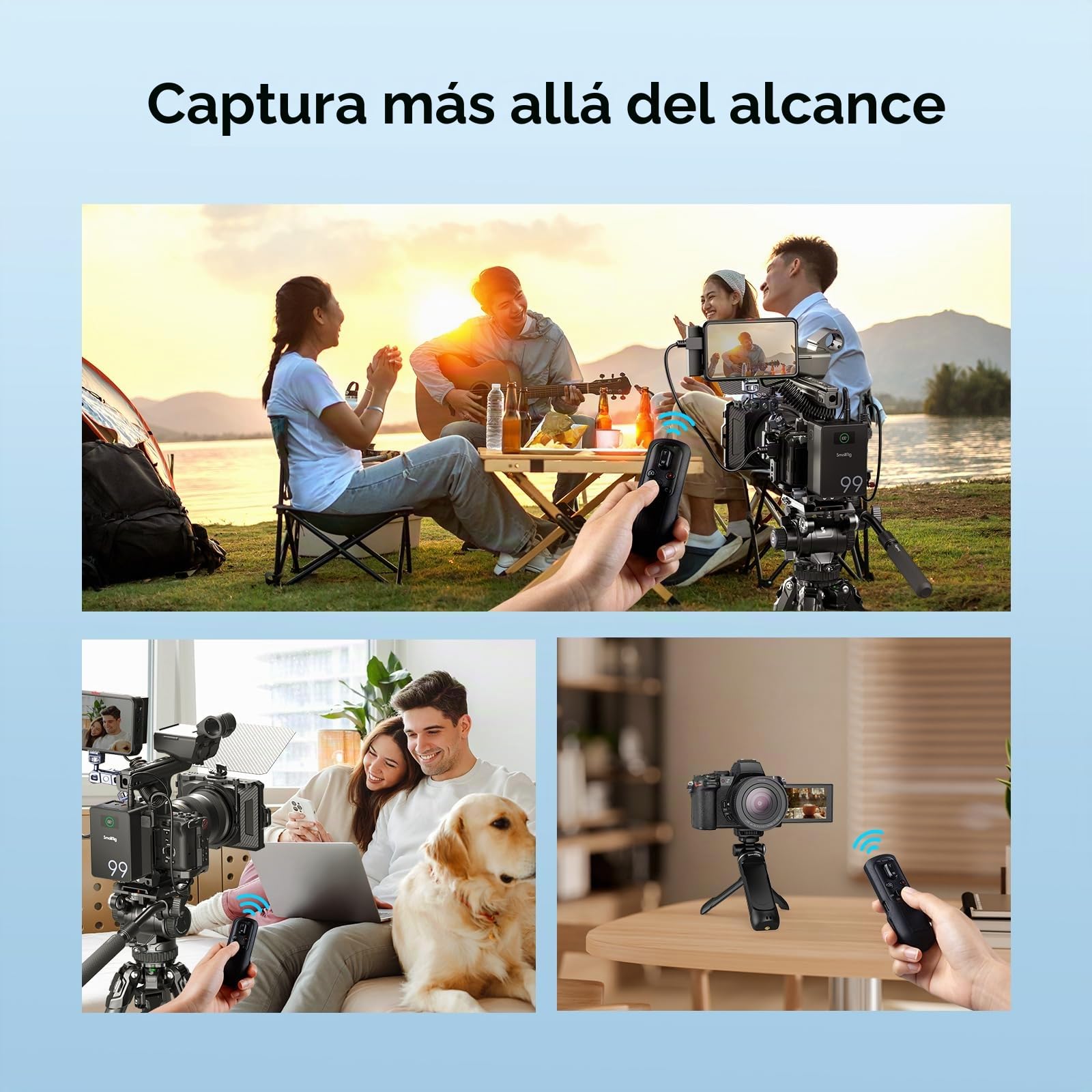 SMALLRIG SR-RG2 Mando a Distancia Inalámbrico para Sony, Canon y Nikon Cámara, se Adapta a A7R IV, A7RIII, A7S III, A6700, FX3, A7C, A7CR, A7C II, ZVE10, R5, R6, R7, R8, Z50 III