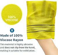 Vista 4 de Toalla exfoliante de baño amarillo, 10 piezas, manopla exfoliante asiática coreana, guante de ducha, eliminación de células secas de piel muerta