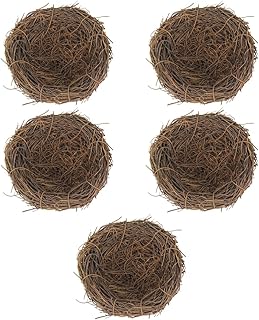 Yardwe 30 pcs Natural Crafts Christmas Tree Wooden Rattan Artificial Birds nest Bird's nest Bird nest Ornament Comfortable Container Rattan Bird nests Bonsai Decorative Bird Houses
