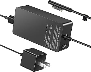 Surface Pro Charger 65W Replacement for Microsoft Surface Pro 3/4/5/6/7/7+/8/9/X Power Supply Adapter, Compatible for Microsoft Surface Laptop 1/2/3/4/5Tablet,Works with 65W/44W/36W/24W