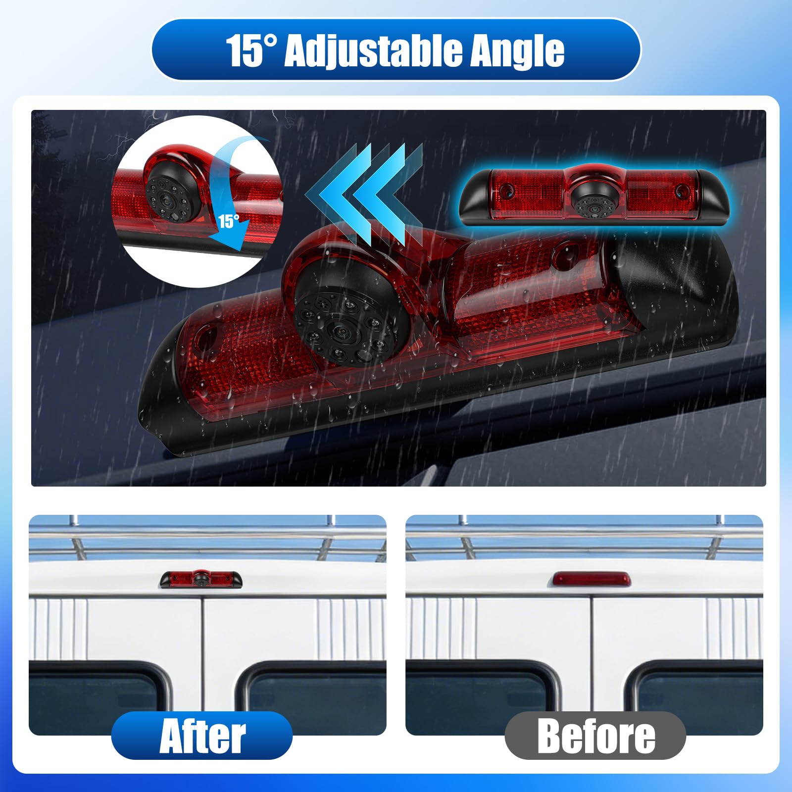 Cámara de Marcha atrás para FIAT Ducato Late 3 Gen 2006-2017 / Peugeot Boxer 2006-2017/ Citroen Jumper 2006-2017, visión Nocturna, Resistente al Agua IP67