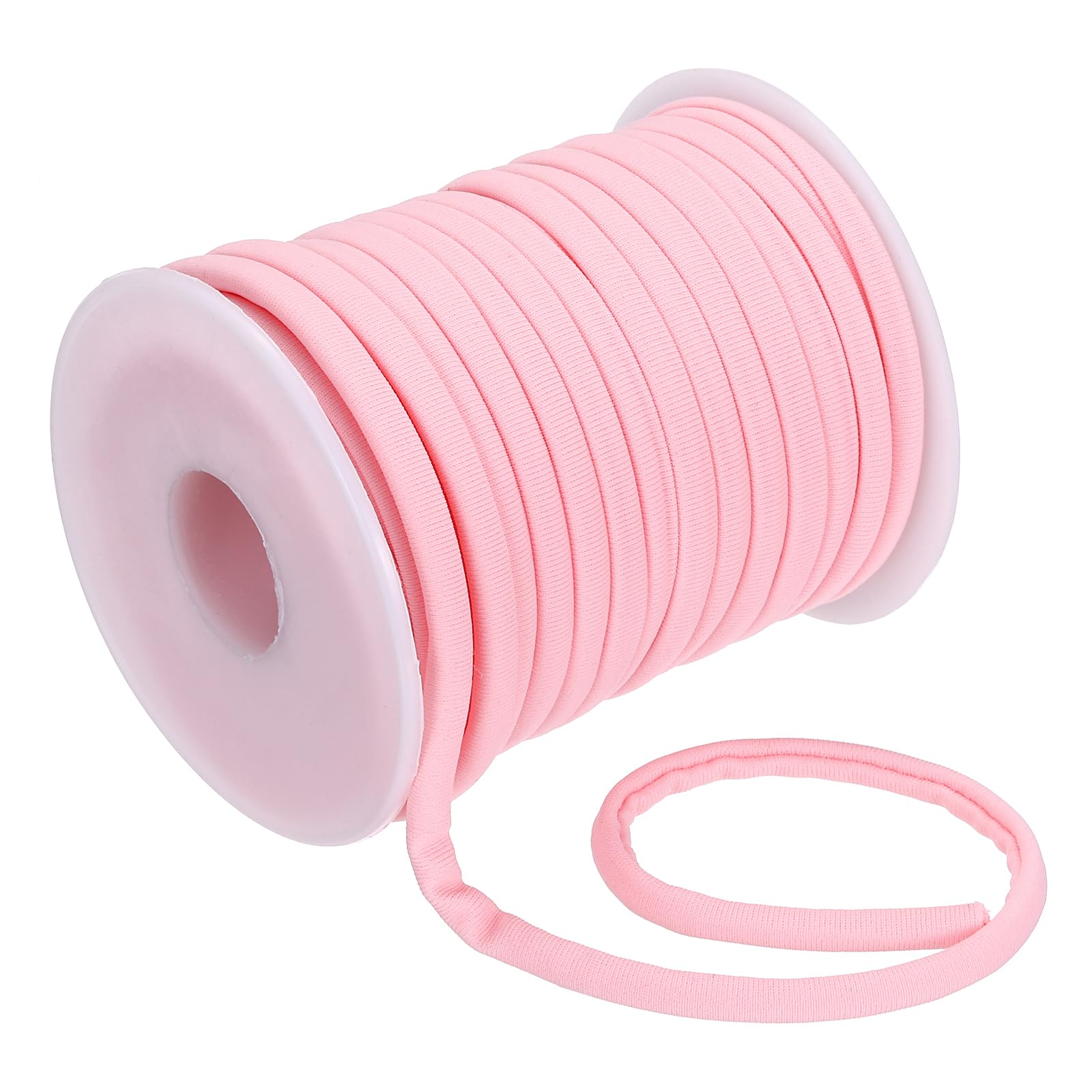 Cordón elástico plano de 5 mm para coser ropa y manualidades, color rosa claro (21.87 yardas)