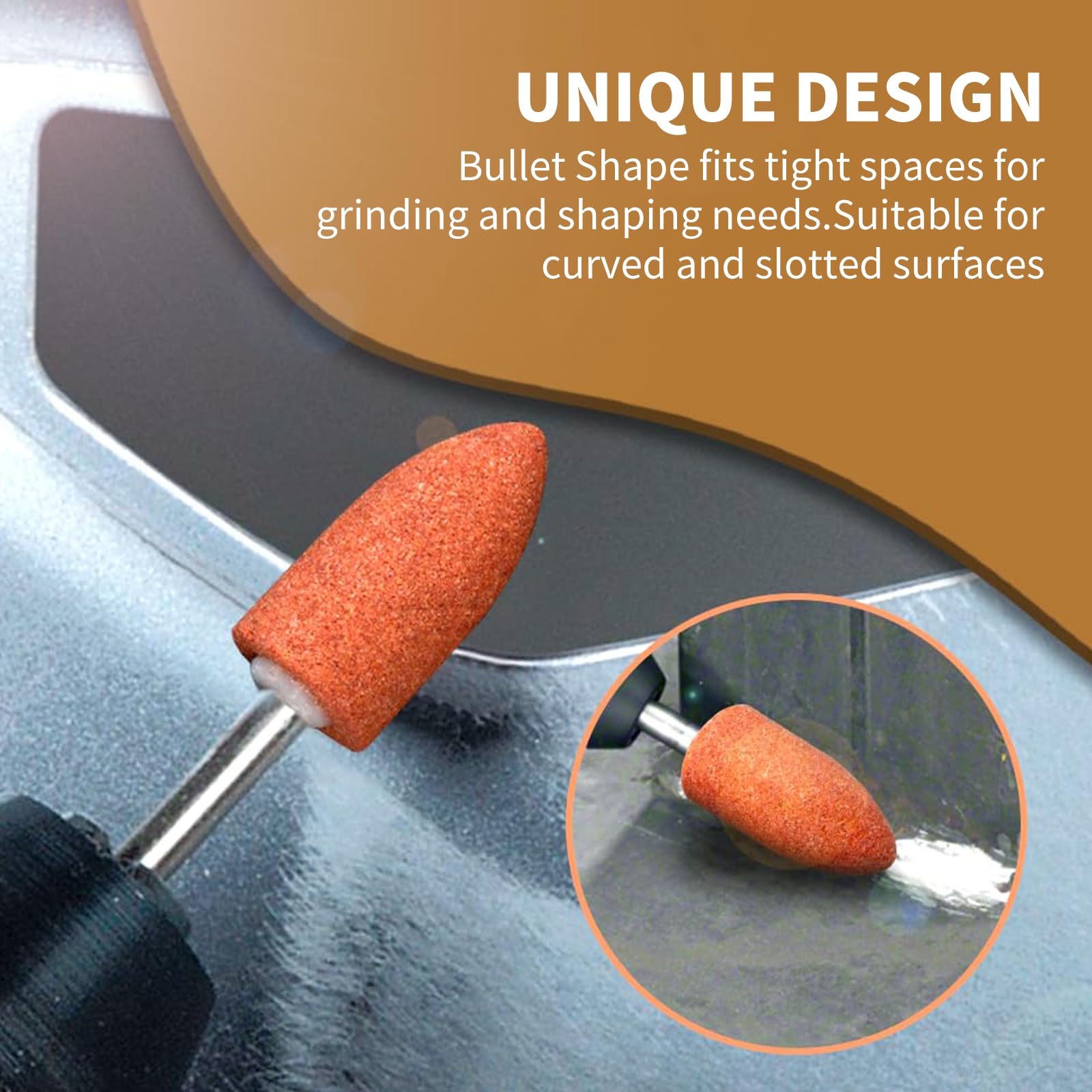Korund Schleifspitze - Set 45 punte abrasive con codolo 1/8 pollici per metallo, legno e vetro