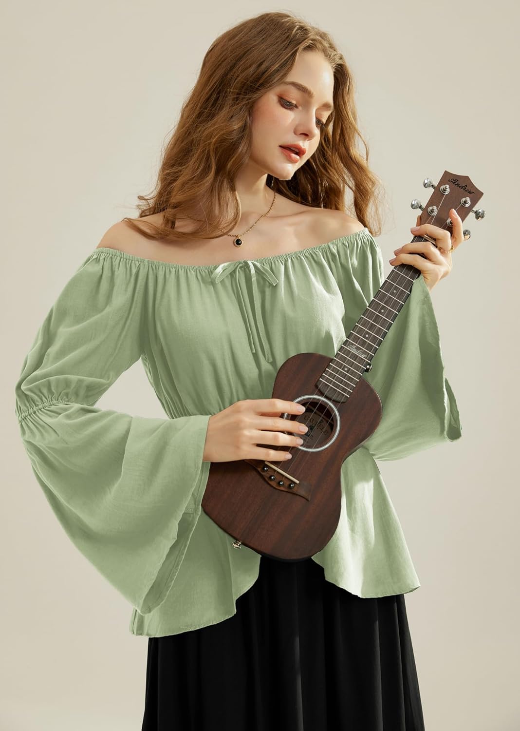 Scarlet Darkness Renaissance Shirt Women Off Shoulder Bell Sleeve Tops Pirate Peasant Blouse