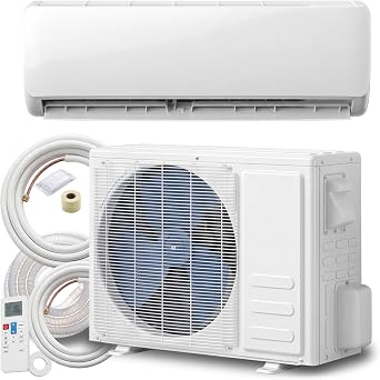 12000 BTU Mini Split AC/Heating System, Ductless Mini Split Air Conditioner with Heat Pump, 17 SEER2, 230V Energy Efficient Inverter AC Unit Cools Up to 750sq.ft, Installation Kit Included