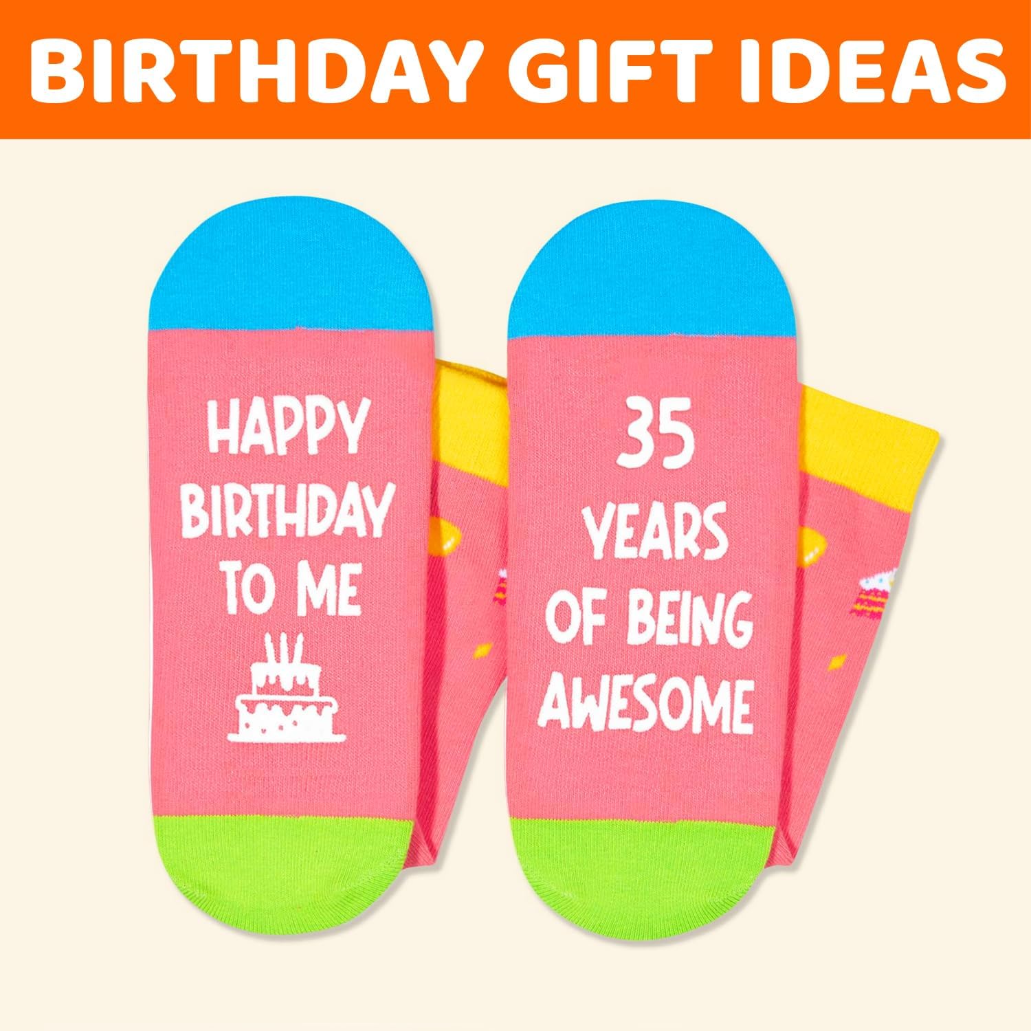 Zmart Cute Birthday Gifts Women Men - Unique 31 32 33 34 35 Year Old Socks - Image 5