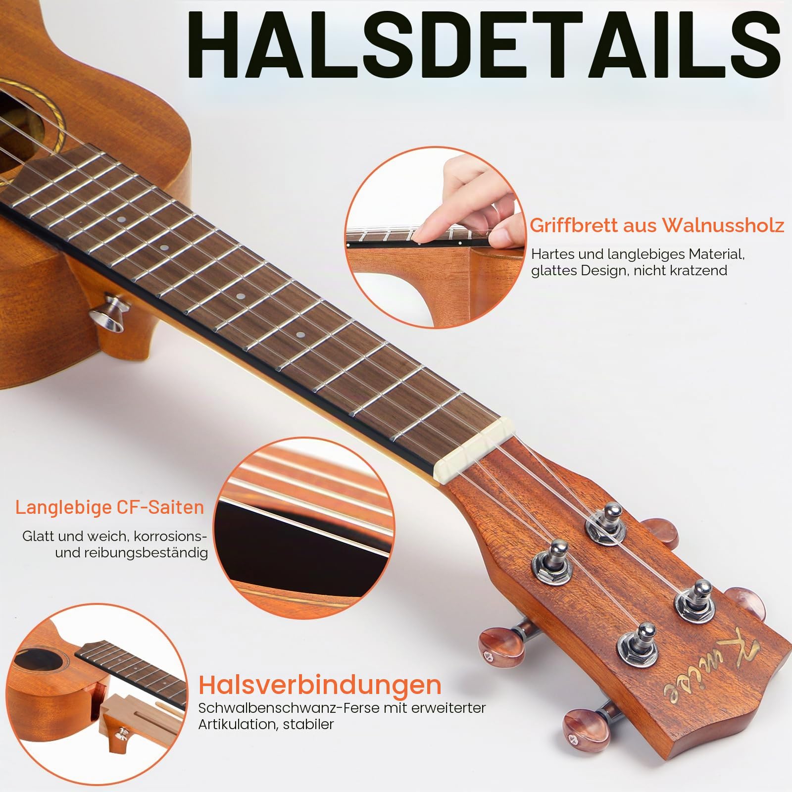 Kmise Professionelle Ukulele für erwachsene Anfänger, 21-Zoll Sopran Mahagoni Ukelele mit Kindern Ukele Bundle Starter Kit Gig Bag Fall, Riemen, Tuner, Nylon Strings, Buch, Uke Geschenk Wahl