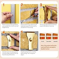 Vista 18 de Ripeng 16 Pieces Brick Wall Clips and Hooks for Hanging Outdoors No Drill, Brick Hangers Fit 2-1/4 to 2-3/8 Inch Hooks to Hang Wall Decor, Pictures
