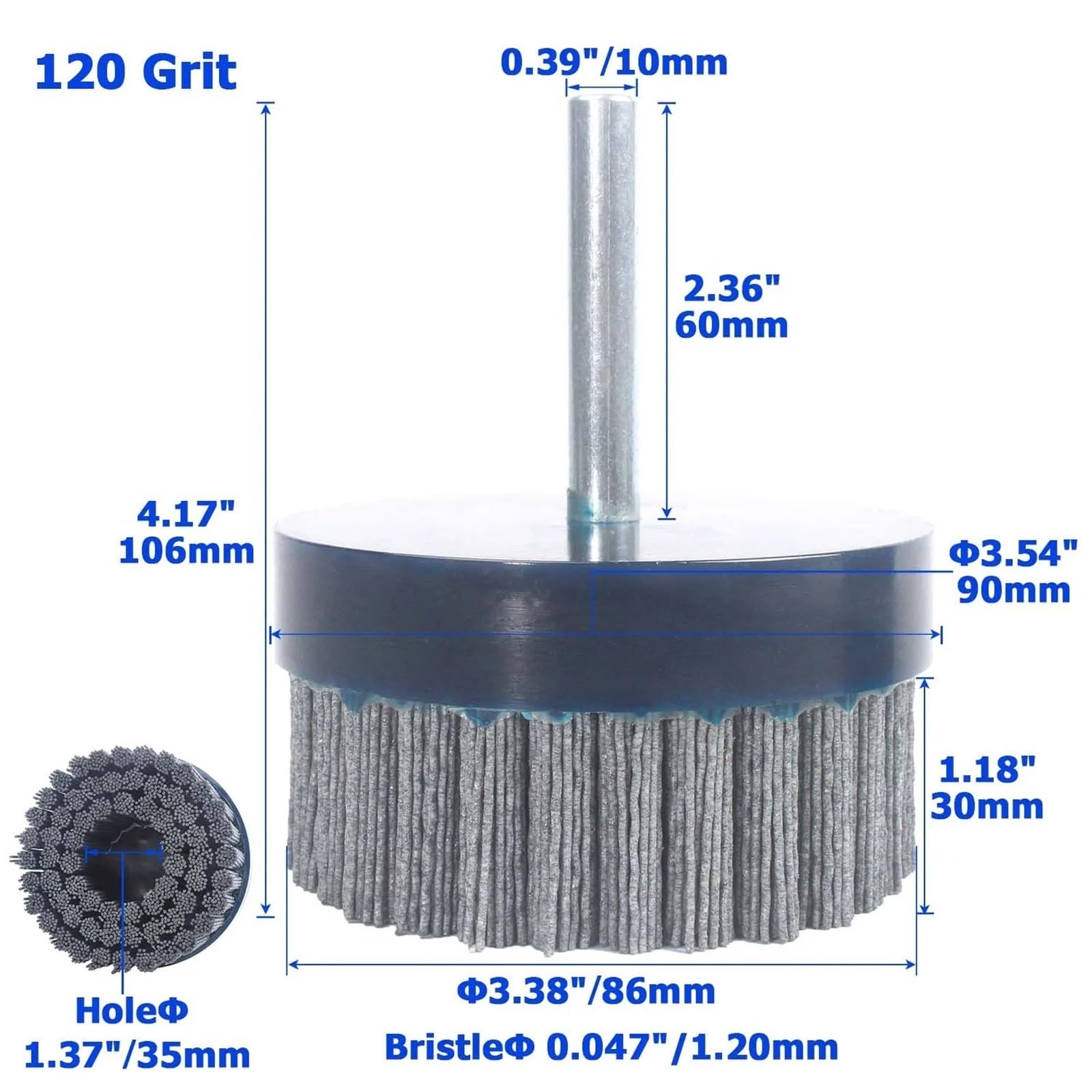 Szczotki ścierne z nylonu tarczowego Węglik krzemu Wykańczanie powierzchni Gratowanie Usuwanie rdzy Szczotka do czyszczenia Mocna frezarka CNC(Grit120 Dia90mm)