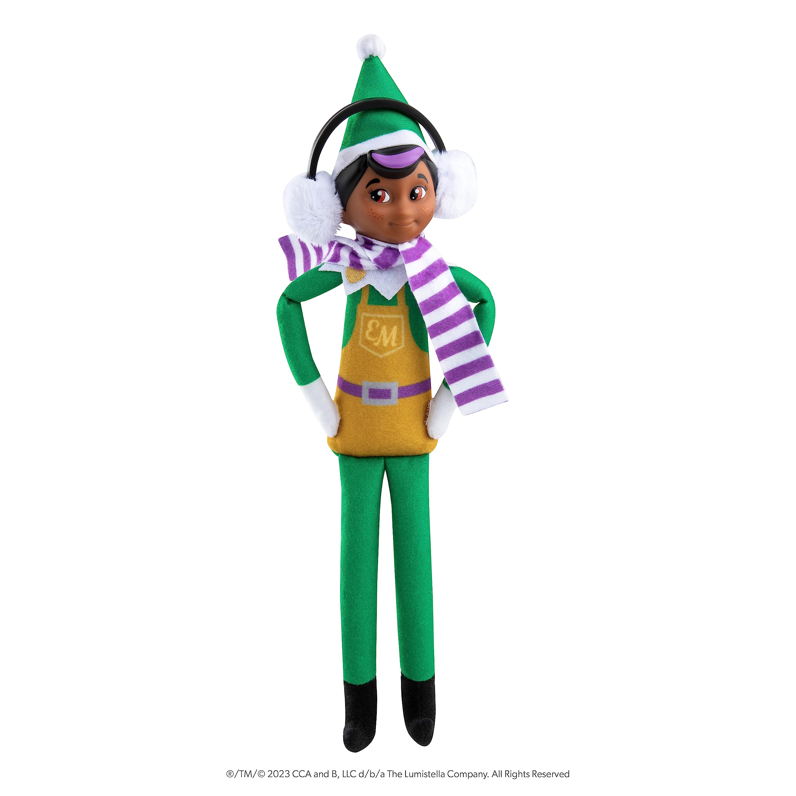 Elf Mates The Elf on the Shelf Cuddly, Cute and Adorable Deluxe Character with Added Value Scarf and Ear Muffs | make your Christmas truly magical with this Toy Elf (Toymaker, Brown Eyes Dark Tone)