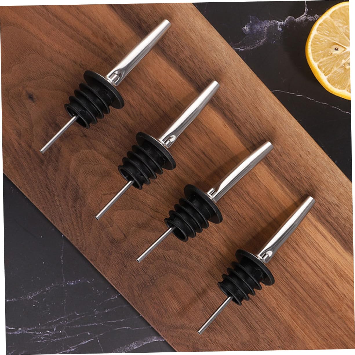 Cabilock Coctelera de Acero Inoxidable 12 Piezas Soporte de Bambú para Preparar Cócteles en Reuniones Amigos Kit Profesional de Herramientas de Barra