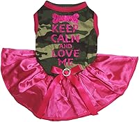 Vista 6 de Petitebella Keep Calm and Love Me - Vestido para cachorro (negro/dorado, talla XS)
