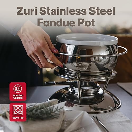 Miniatura 34 de Swissmar Summit - Juego de fondue de hierro fundido negro mate de 10 piezas, ideal para derretir queso, chocolate, mantequilla y más, perfecto