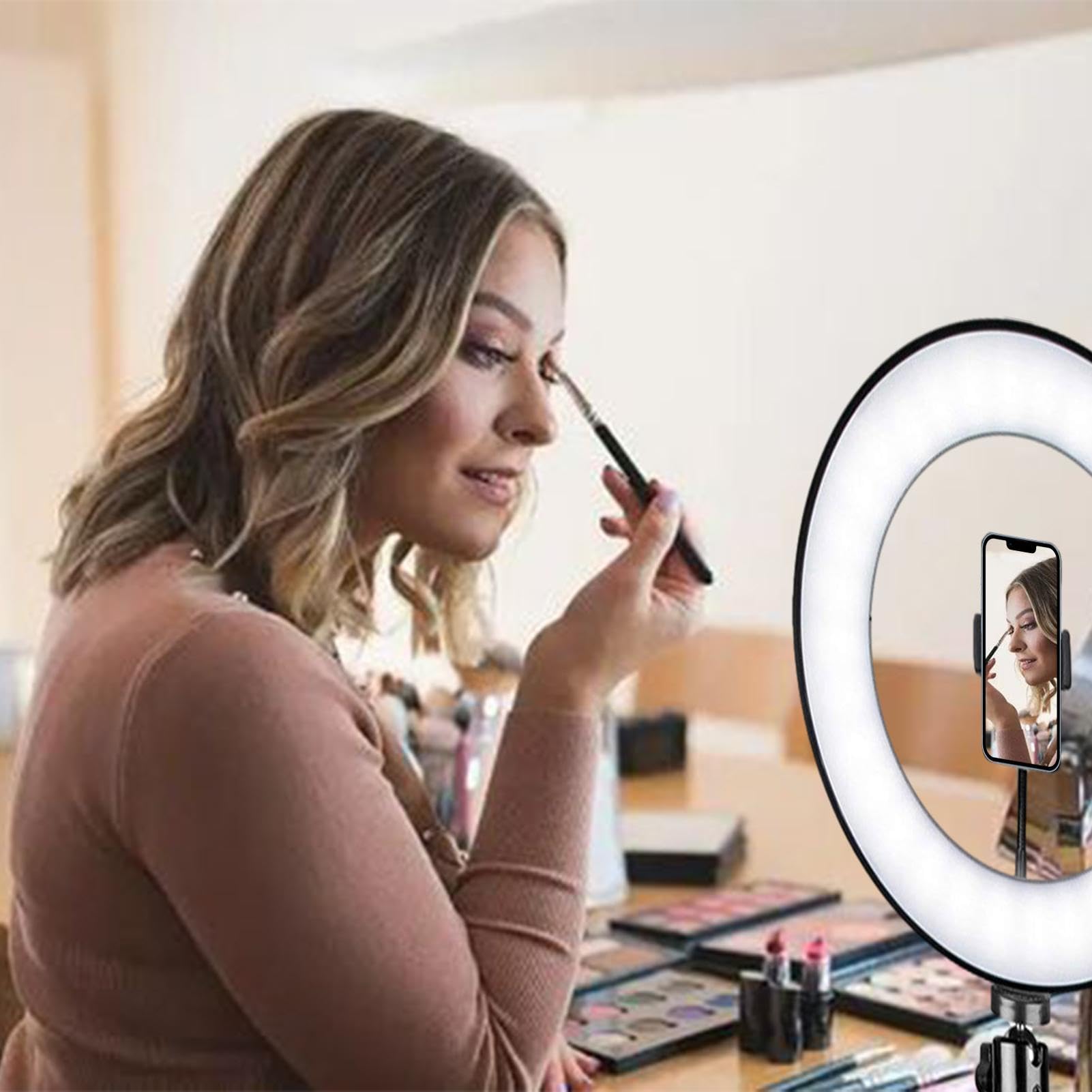 Genérico per treppiede per telefono: regolabile con luce, multi-angolo | strumento di creazione di contenuti, attrezzatura di registrazione stabile per cucinare vlog configurazione