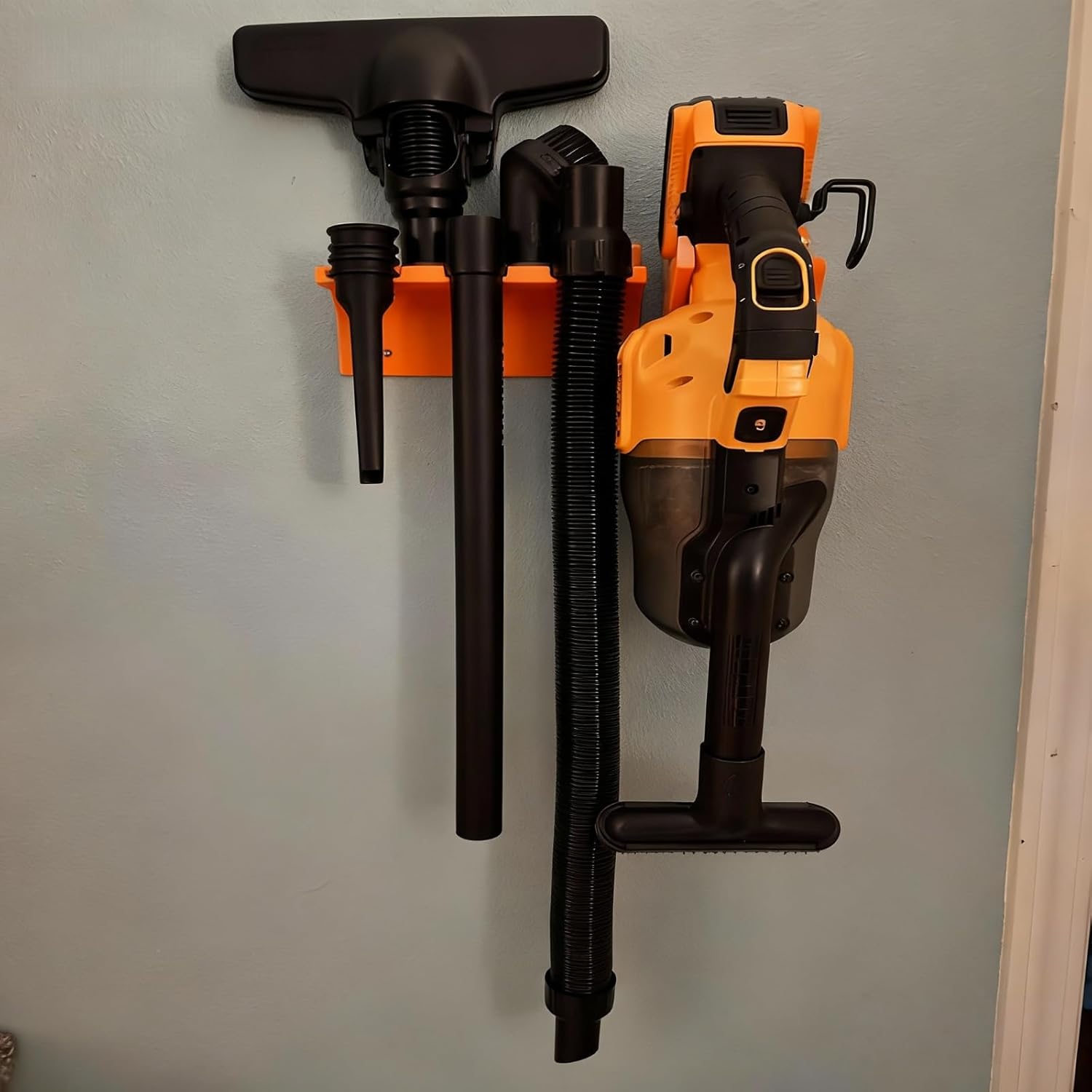 Wall Mount Organizer for DeWalt DCV501HB Cordless Hand Vacuum – ABS Plastic Charging Dock Holder – Easy Install, Space-Saving Garage & Workshop Storage, Yellow