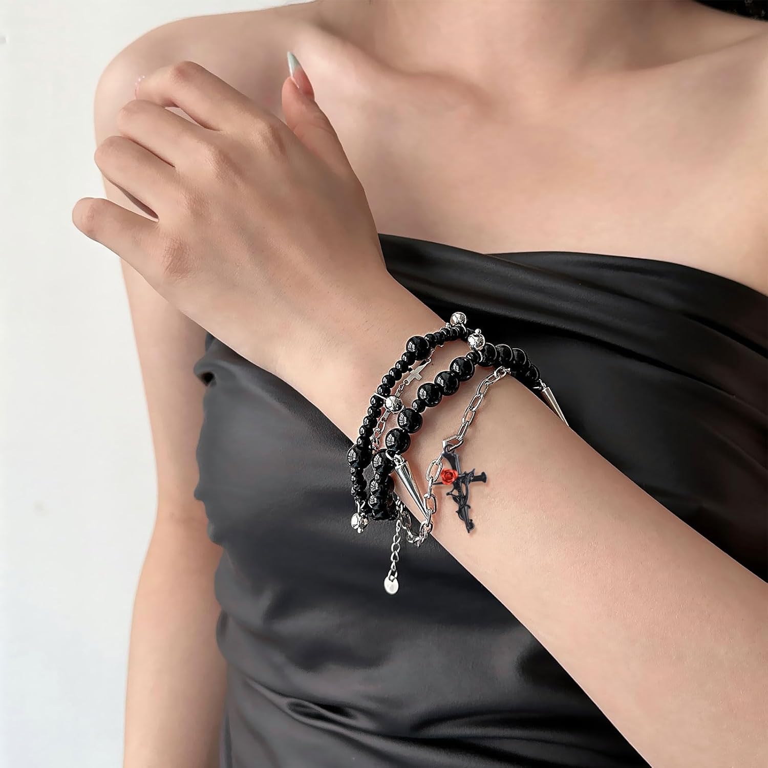 WANDIC 50 Pieces Rose Cross Pendants Faith Cross Charms Bible Prayer Trinkets Religious Charms Angels Pendants for Festival Celebration and Commemorating Jesus - Image 5