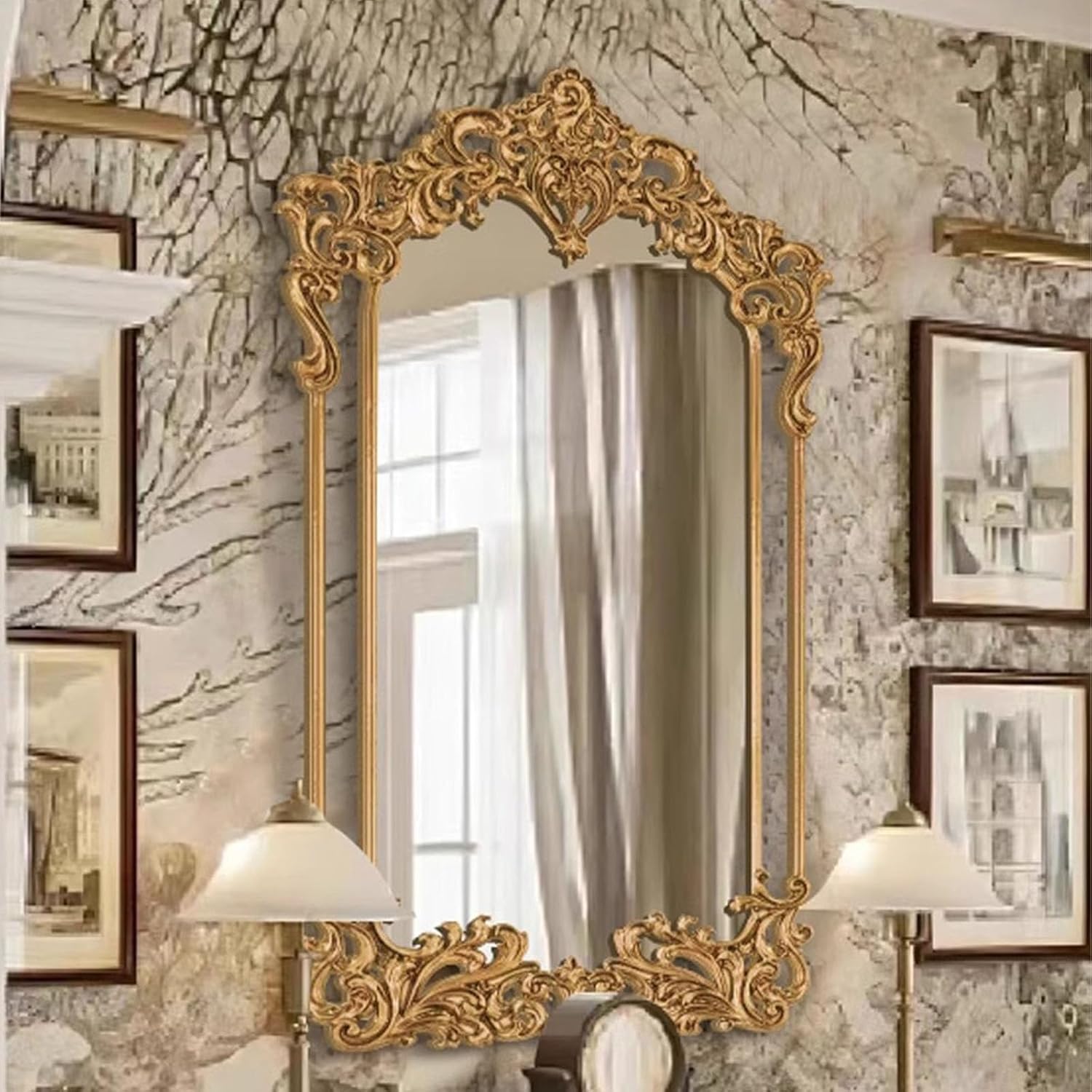 アンティーク鏡 アンティークミラー 華やかなアンティークミラーの通販