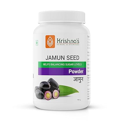 Krishna's Pure and Natural Jamun Seed Powder Syzygium Cumini Powder - 100 gram