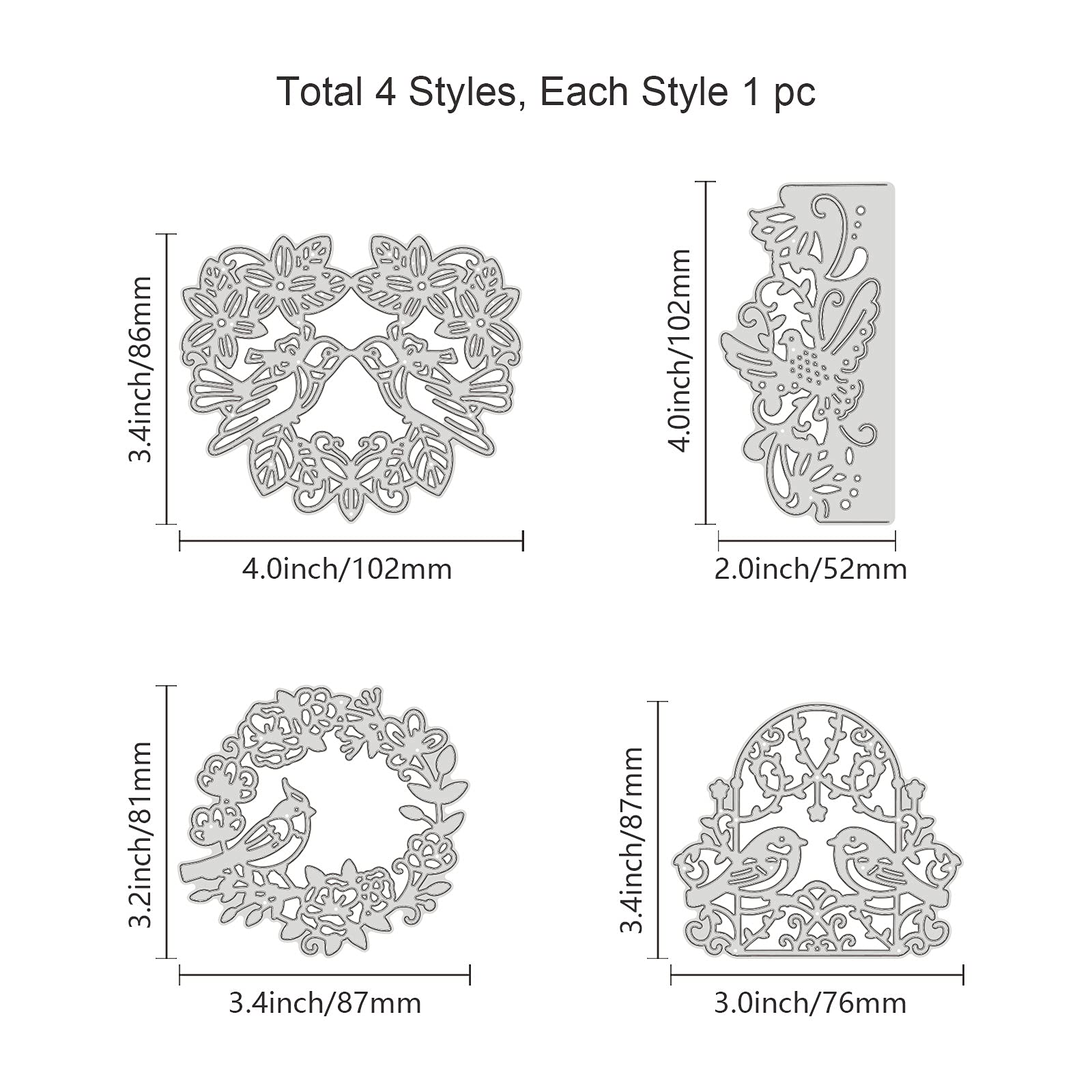 ORIGACH Metall-Stanzformen Blumenmuster – 3-teilig, Rosenrahmen & Florale Ecken, Für Karten & Scrapbooking