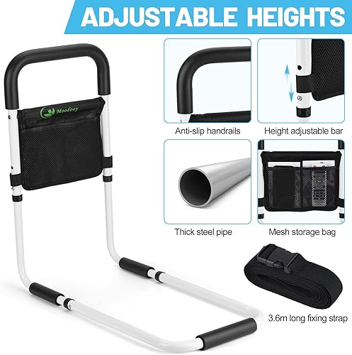 Miniatura 3 de Rieles de cama para adultos mayores, riel de cama para personas mayores, rieles de cama para Queen, riel de seguridad de cama para adultos mayores,