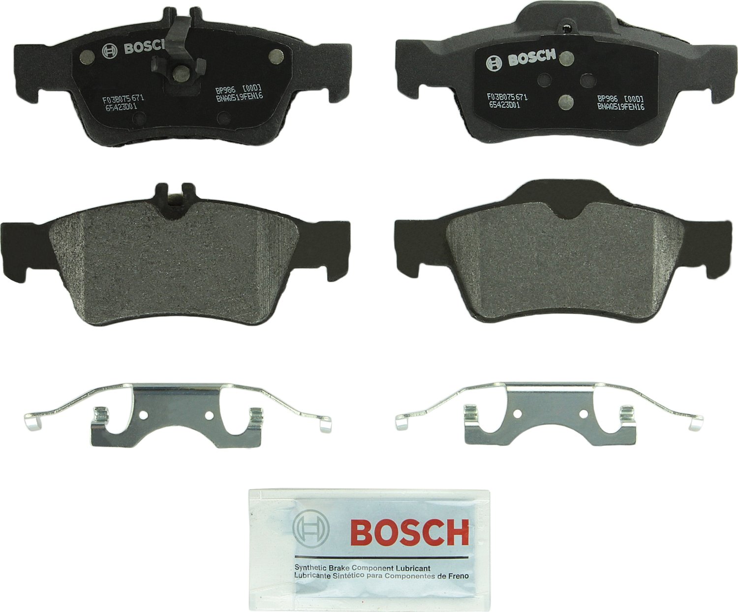 BOSCH BP986 QuietCast Premium Semi-Metallic Disc Brake Pad Set - Compatible With Select Mercedes-Benz (CL, CLS, E, S, SL) 320, 350, 400, 430, 500, 550, 600; REAR