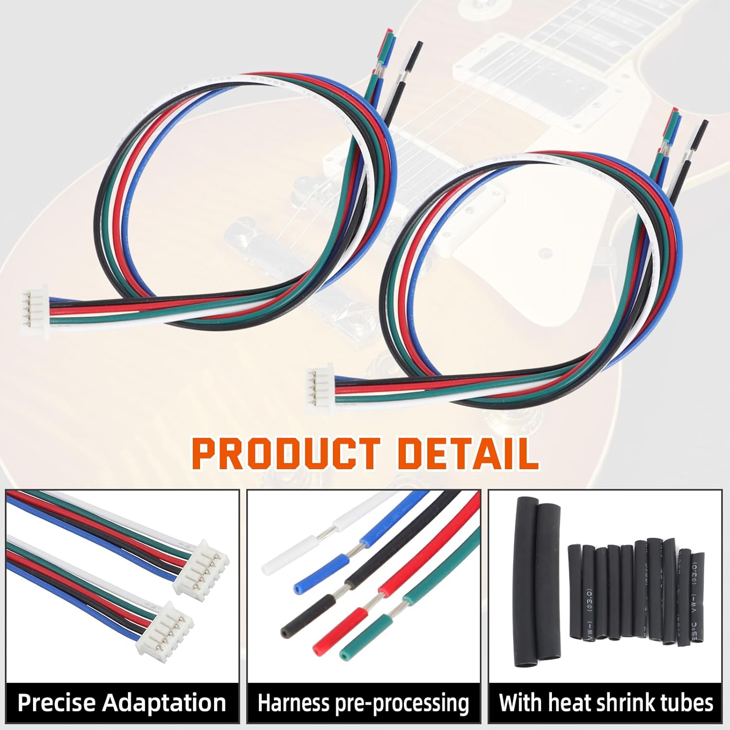 AUTOVIC 2 Quick Connect Adapters Control Board PCB Pickup Wire Connector Plug for Gibson 5 Wire PCB Control Boards