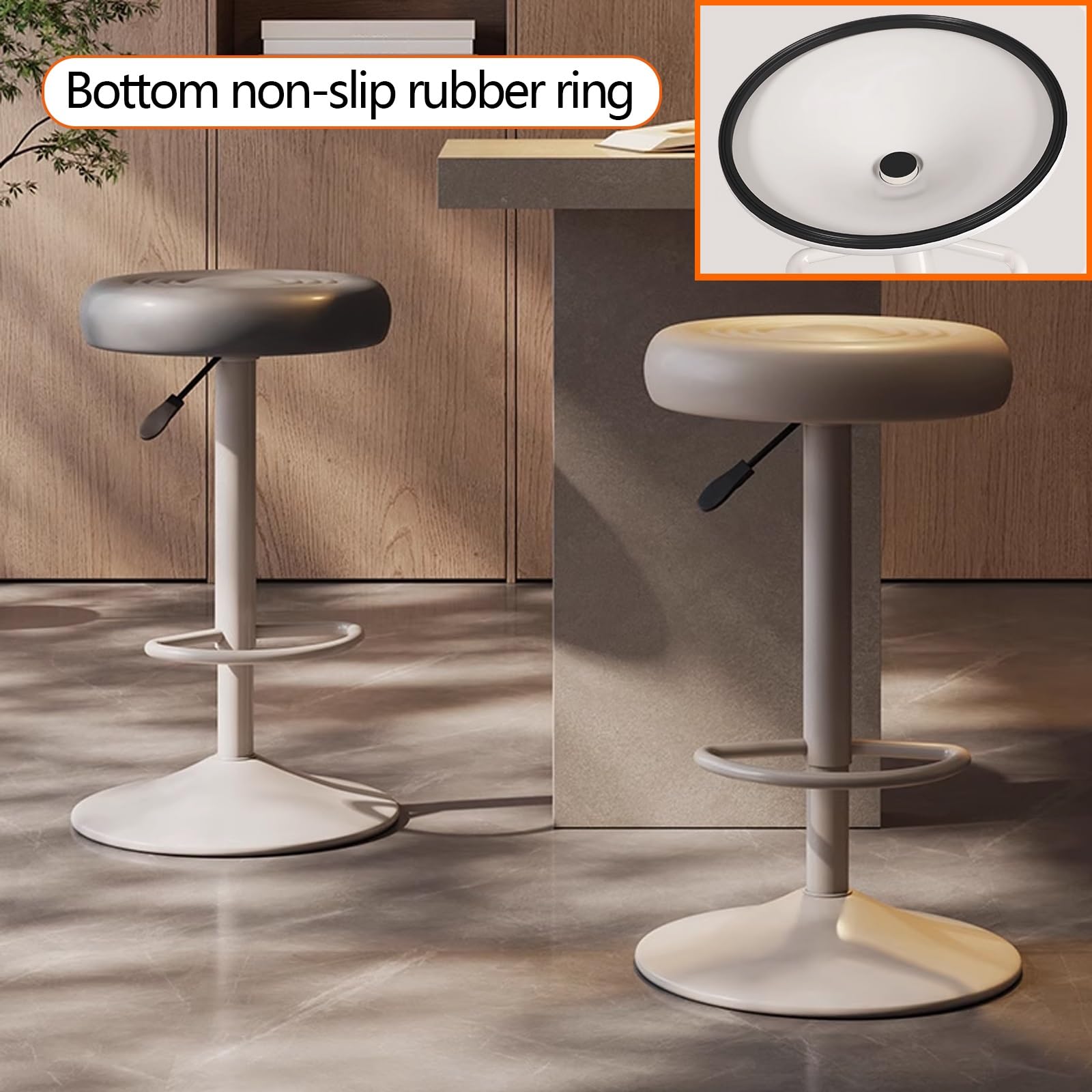 Silla giratoria con reposapiés de altura ajustable de 24 a 32 pulgadas, silla de tatuaje para cliente, acolchado grueso para spa, salón de masaje