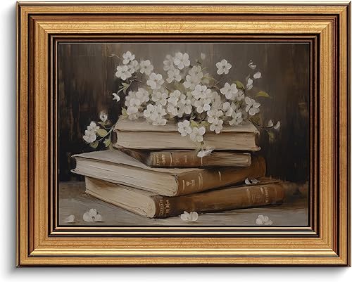 Miniatura 68 de Arte de pared con marco dorado, lienzo vintage de río, arte de pared, paisaje natural, río antiguo, impresiones artísticas para sala de estar,