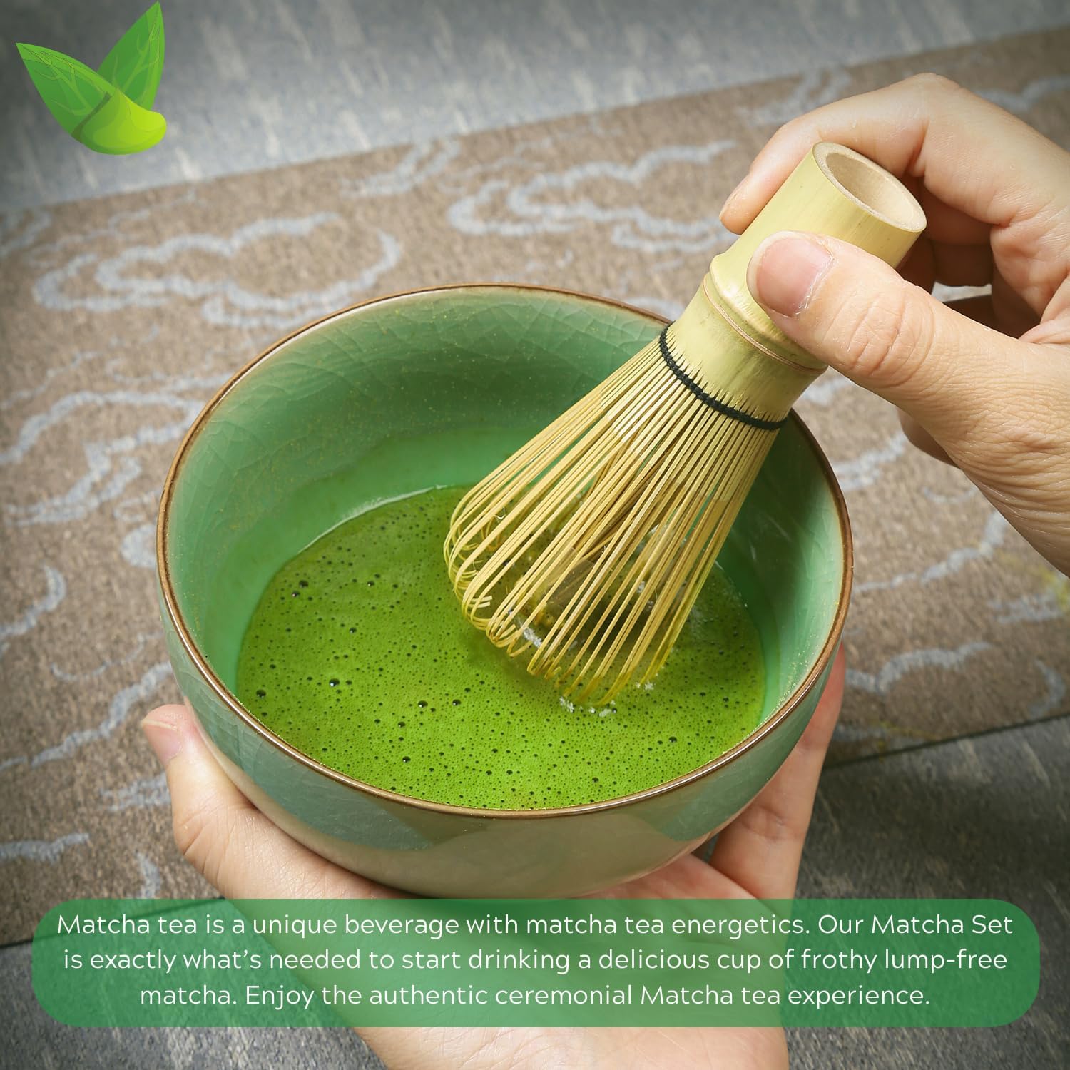 Japanese Matcha Tea Set, 5-Piece Whisk Kit with Bowl