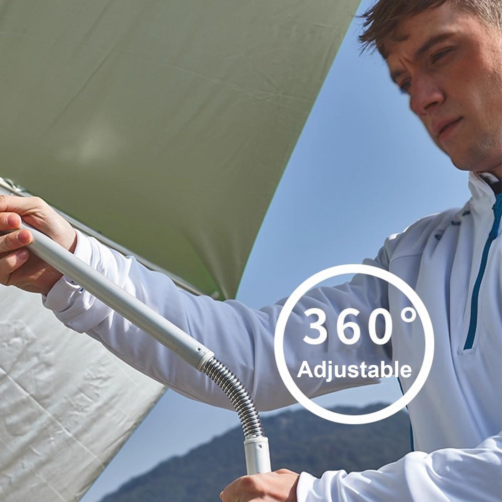 6,5/7,2-Stopowy Parasol Wędkarski, Przenośny Parasol Plażowy Z Obrotem 360°, Paskowany Parasol Ogrodowy Na Kemping, Pikniki I Imprezy,220cm/7.2ft