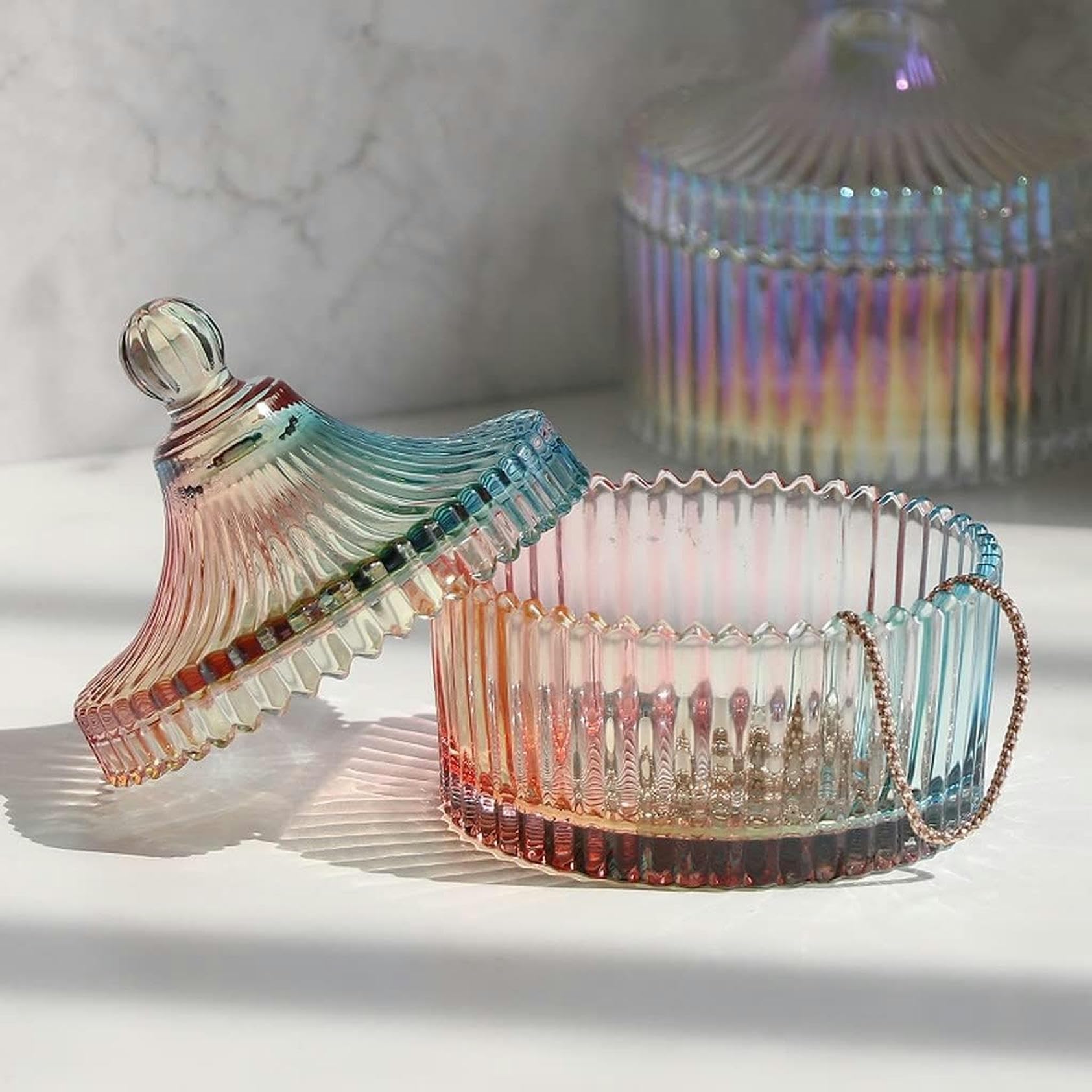Organizador de joyas, estuche de viaje, joyero portátil para anillos y aretes, almacenamiento de exhibición de vidrio para mujeres y niñas