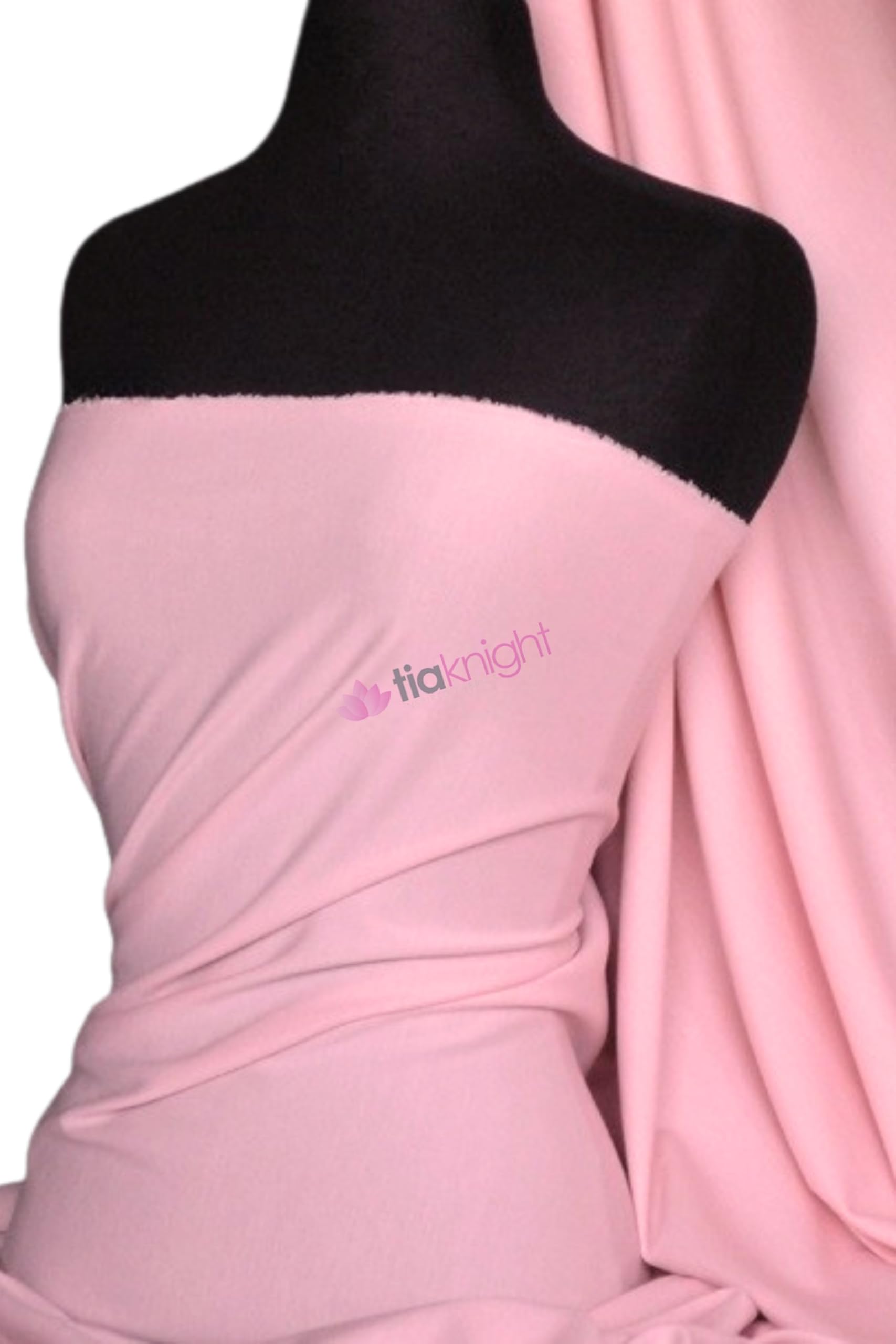 Soft Fine 1x1 Rib 100% Cotton Knit Jersey Fabric | Soft T-Shirt Material | Over 50 Colours | Oeko-Tex Certified | Same Day Dispatch | by Tia Knight (Q61) (Milkshake Pink) โ image 1