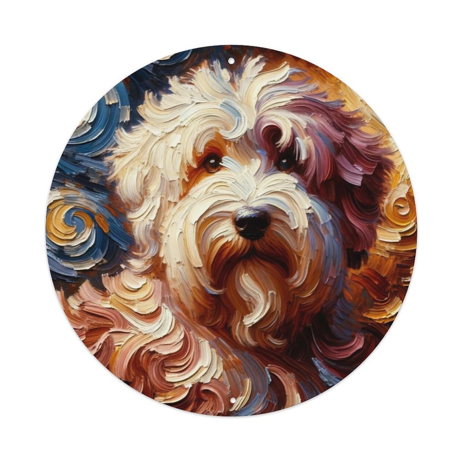 Animal Oil Painting Style Old English Sheepdog Metal Tin Sign