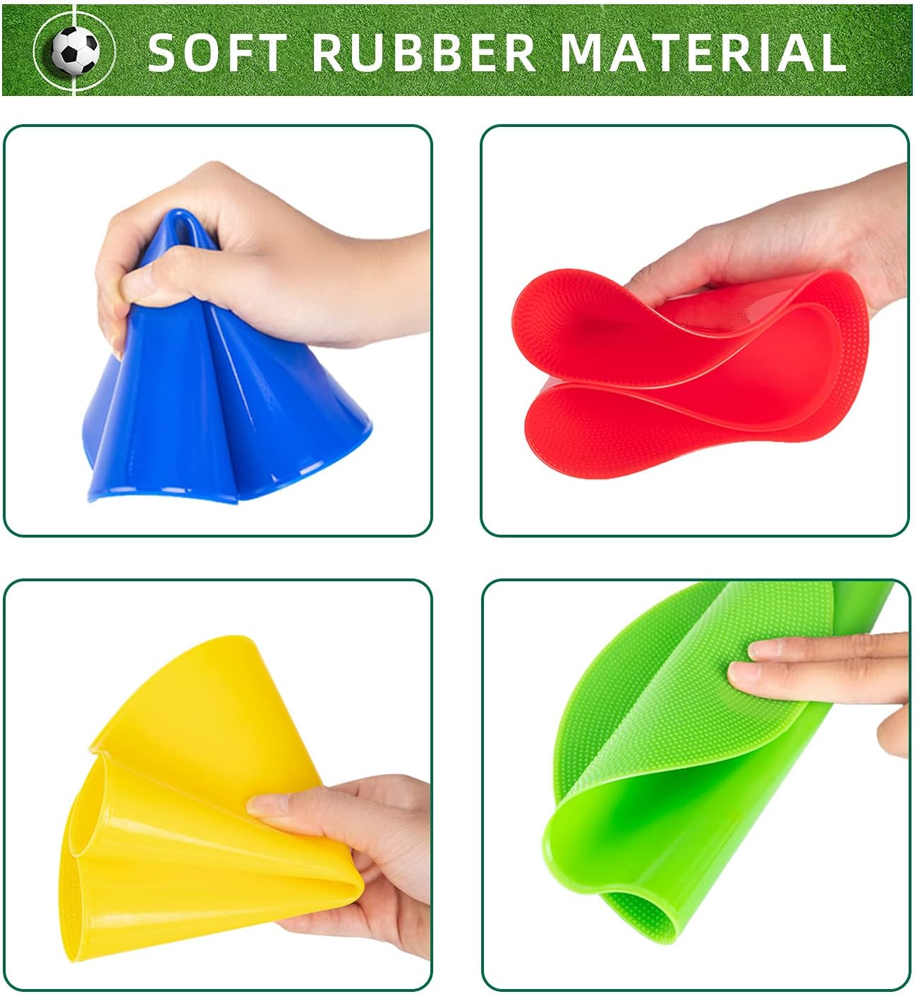 Poly Spot Markers 4inch/9 inch Non-Slip Rubber Agility Markers Flat Field Cones Floor Dots for Football, Soccer, Basketball Training Markers, School Activities, Exercise Drills, Social Distancing