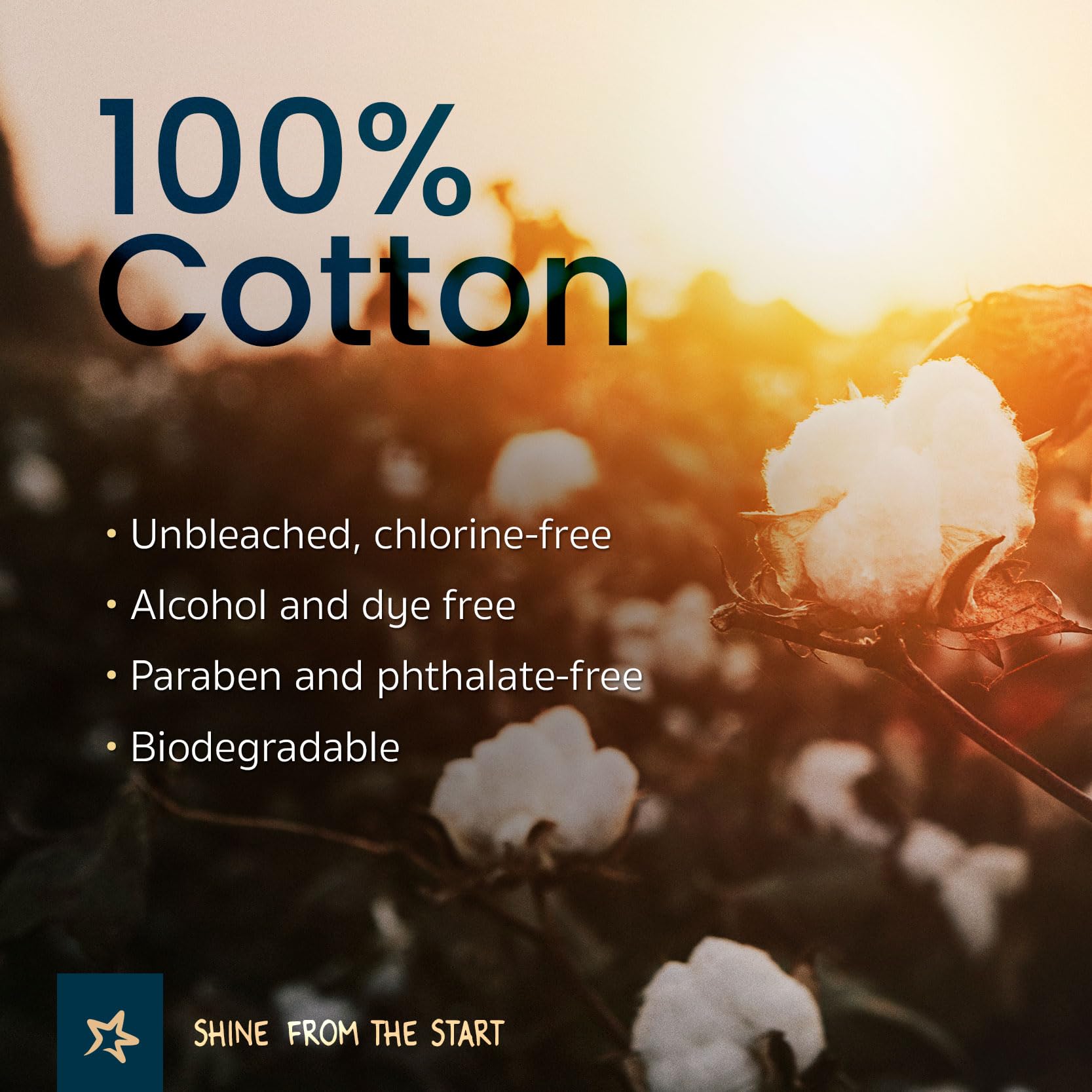 Tiny Twinkle Trockentücher aus 100 % Baumwolle, 480 Stück, feucht oder trocken, parfümfrei, hypoallergen, kaschmirähnliche Weichheit, stark und saugfähig, ideal für Windelwechsel, Bad, Mahlzeiten und