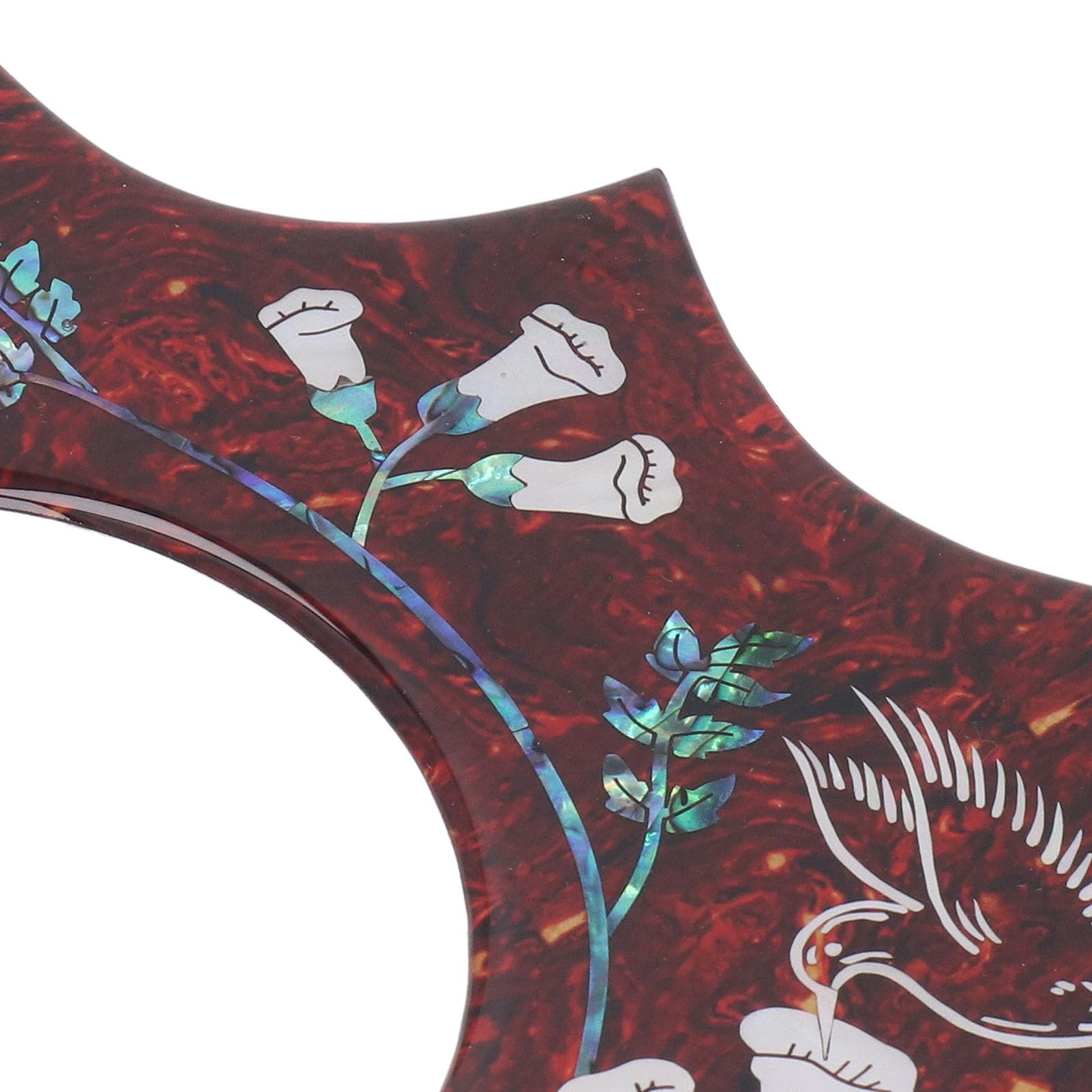 Hummingbird Acoustic Pickguard, Scratch Proof Plate, Crystal Resin Material Self Adhesive Abalone Inlay Flower