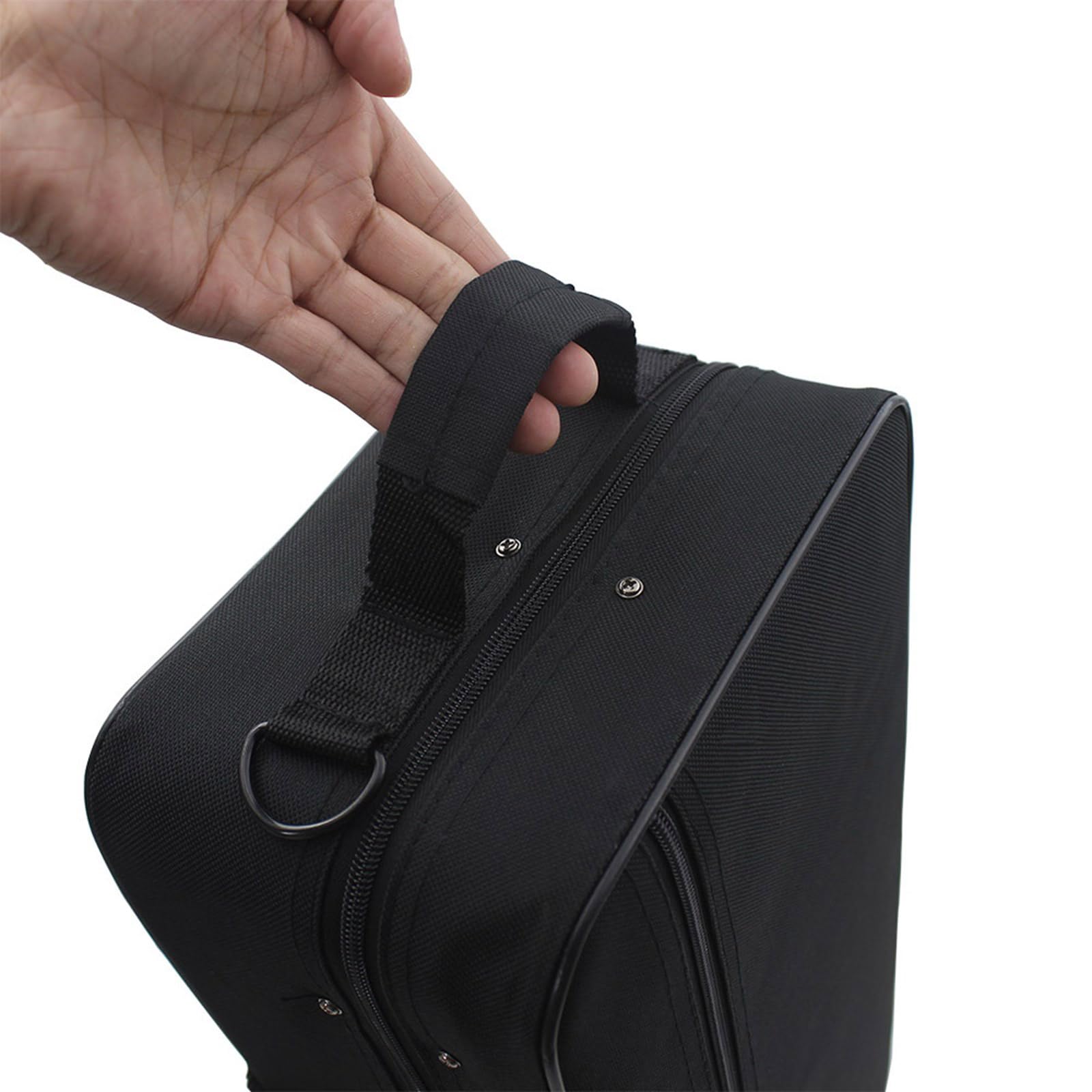 Caja compacta para trompeta, esponja gruesa que protege, cómodo arnés para hombros con correa, almacenamiento de herramientas musicales, estuche de transporte para trompeta de doble hombro