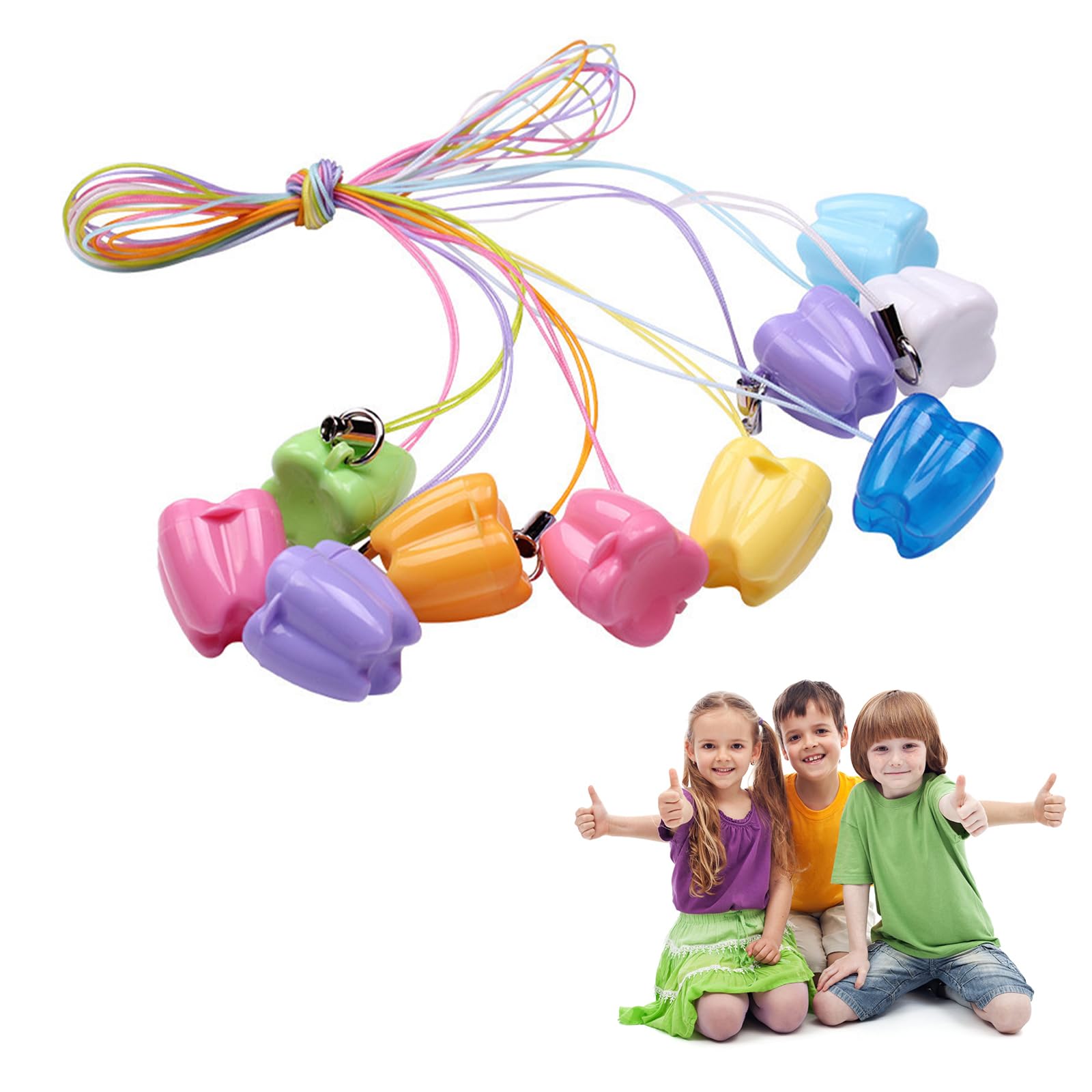 Scatoline Portadenti Per Bambini - 8 Pezzi Colorati A Forma Di Dente, Per Conservare I Denti Da Latte - Foto 4