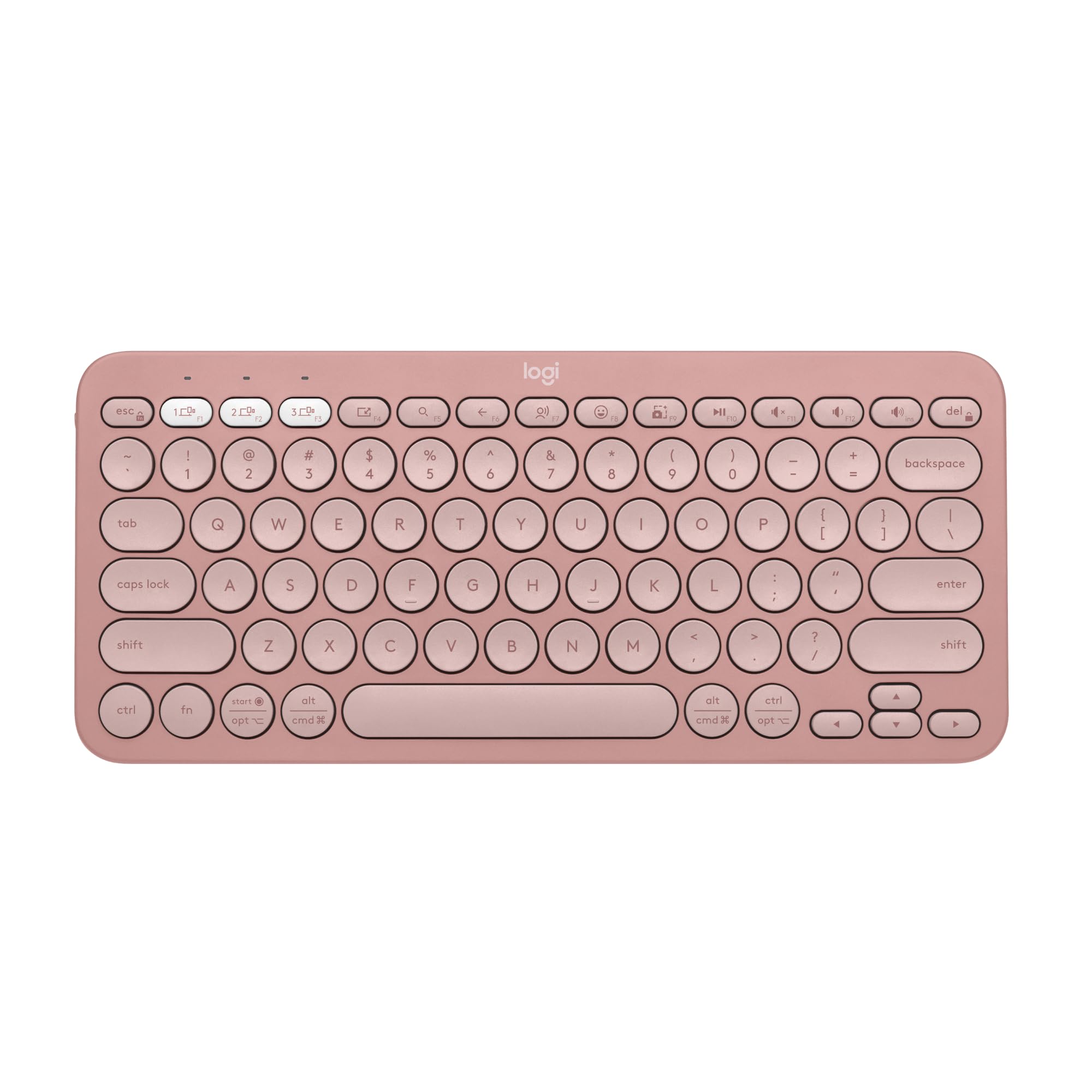 Logitech Pebble Keys 2 K380s, tastiera wireless Bluetooth multidispositivo con tasti di scelta rapida personalizzabili, Easy-Switch, Windows, macOS, iPadOS, Android, ChromeOS, italiano QWERTY, Rosa
