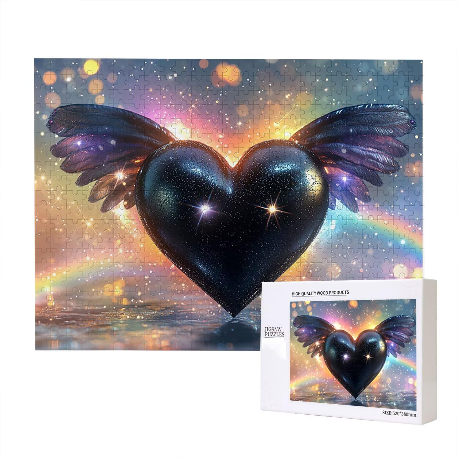 Jigsaw Puzzle, 2000 Pezzi Puzzle Classici, Nero Puzzle Rilassamento Intelligence, Mpossibile Difficile Puzzle Impegnativo per Adulti Puzzle Gioco Familiare, Regalo per Amore Amico Amore fr0-986