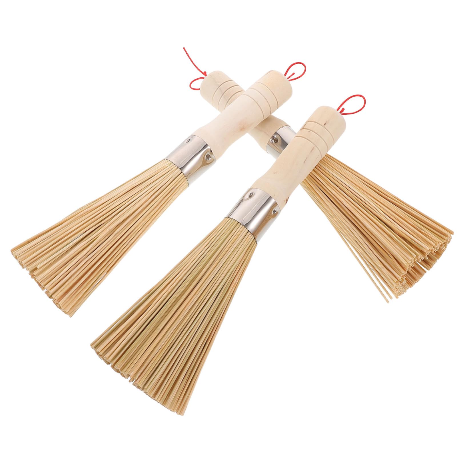 3pcs Pot Brush Cleaning Dish Scrub Brush Wood Dish Scrubber Pot Scrubber Khaki