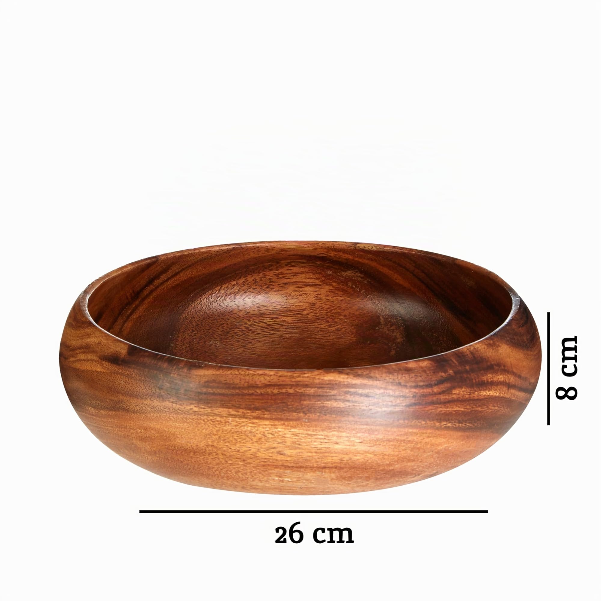 Premier Housewares Grand Saladier en Bois d'Acacia Kora. Bol Rond de 26cm