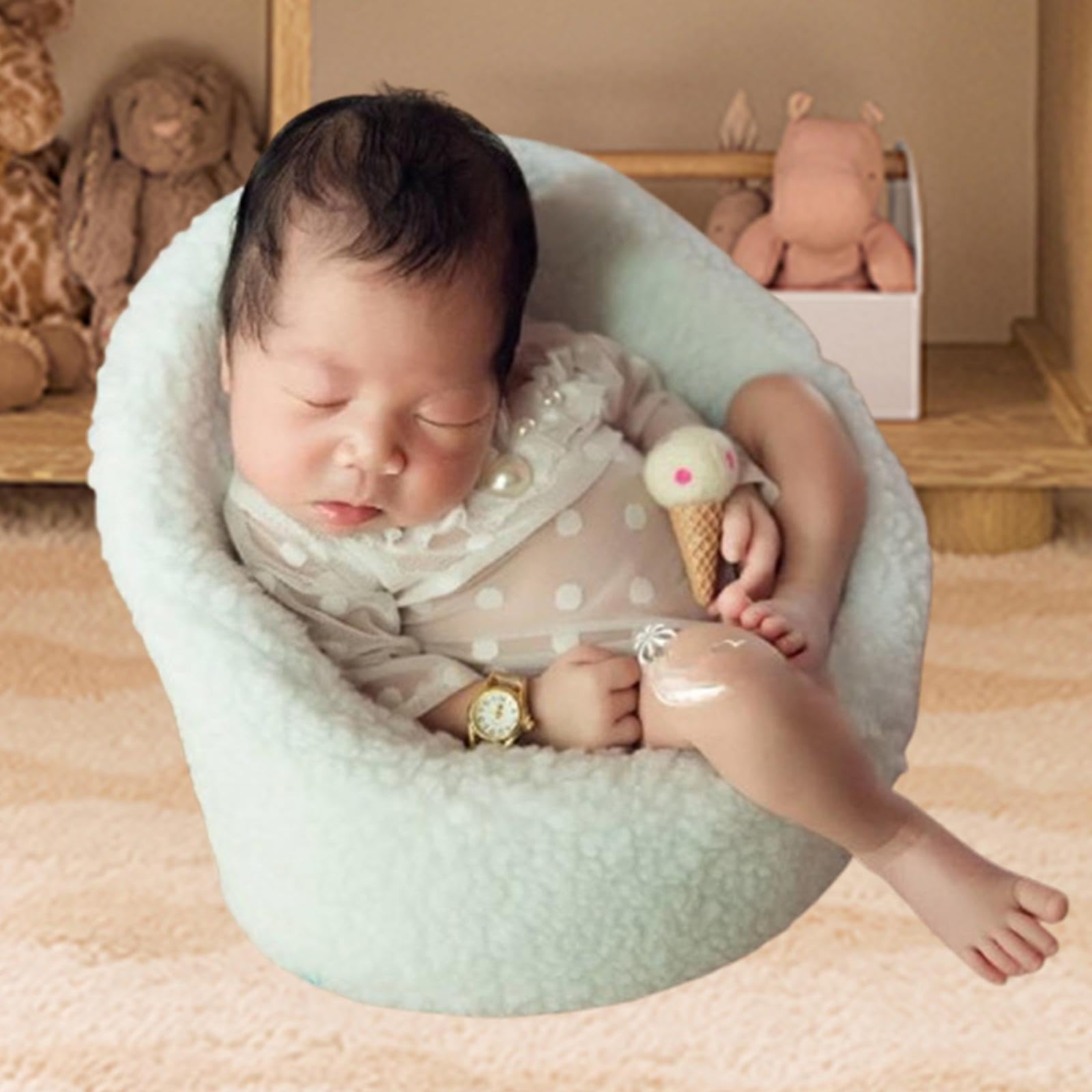 Propiedades de fotografía recién Nacida sofá cómodo pequeño sofá pequeño posando sofá Asiento para bebés Fotos para Baby Shower niñas para niñas