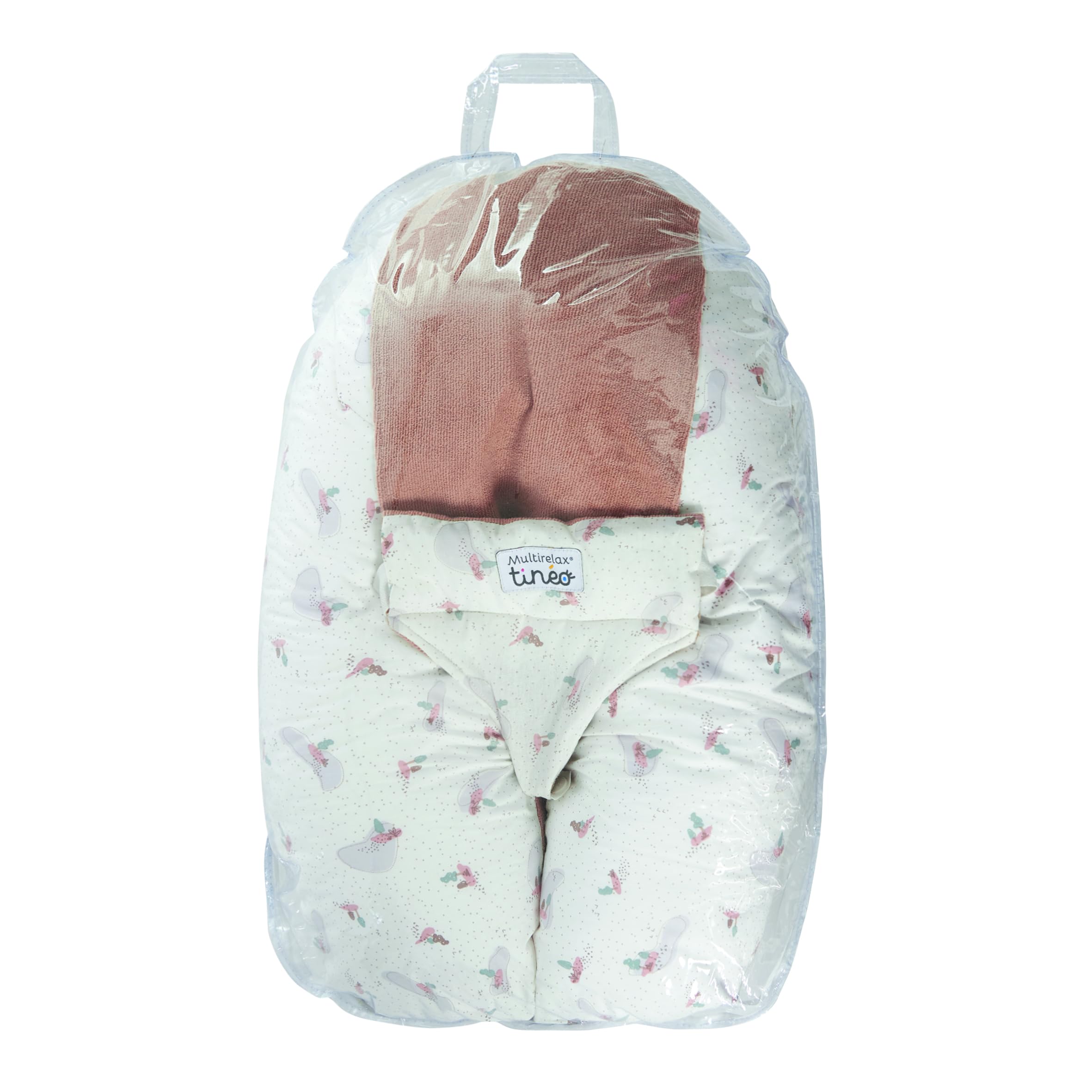 TINÉO - Coussin De Grossesse - Coussin d'Allaitement Multifonctions Multirelax Éponge - Déhoussable - Fabriqué en France - 78x44cm (rose peach/trees)