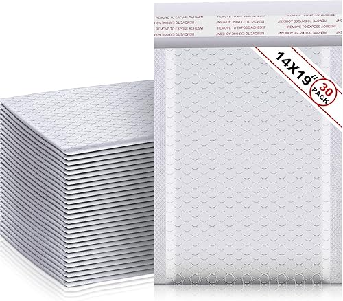 Miniatura 8 de Henoyso 30 sobres de burbujas grandes de 14 x 19 pulgadas, sobres acolchados resellables, impermeables, sobres de burbujas para envío, sobres de