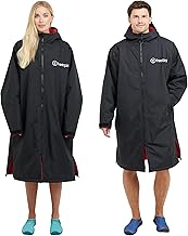 FREESPIRIT Unisex Aquarobe Pro Waterproof Jacket with Hood, Fleece Lining & 2 Zipped Pockets for Adults, Oversized Dry Changing Robe for Men & Women, Watersports, Wild Swimming, Surfing, 5000mm HH