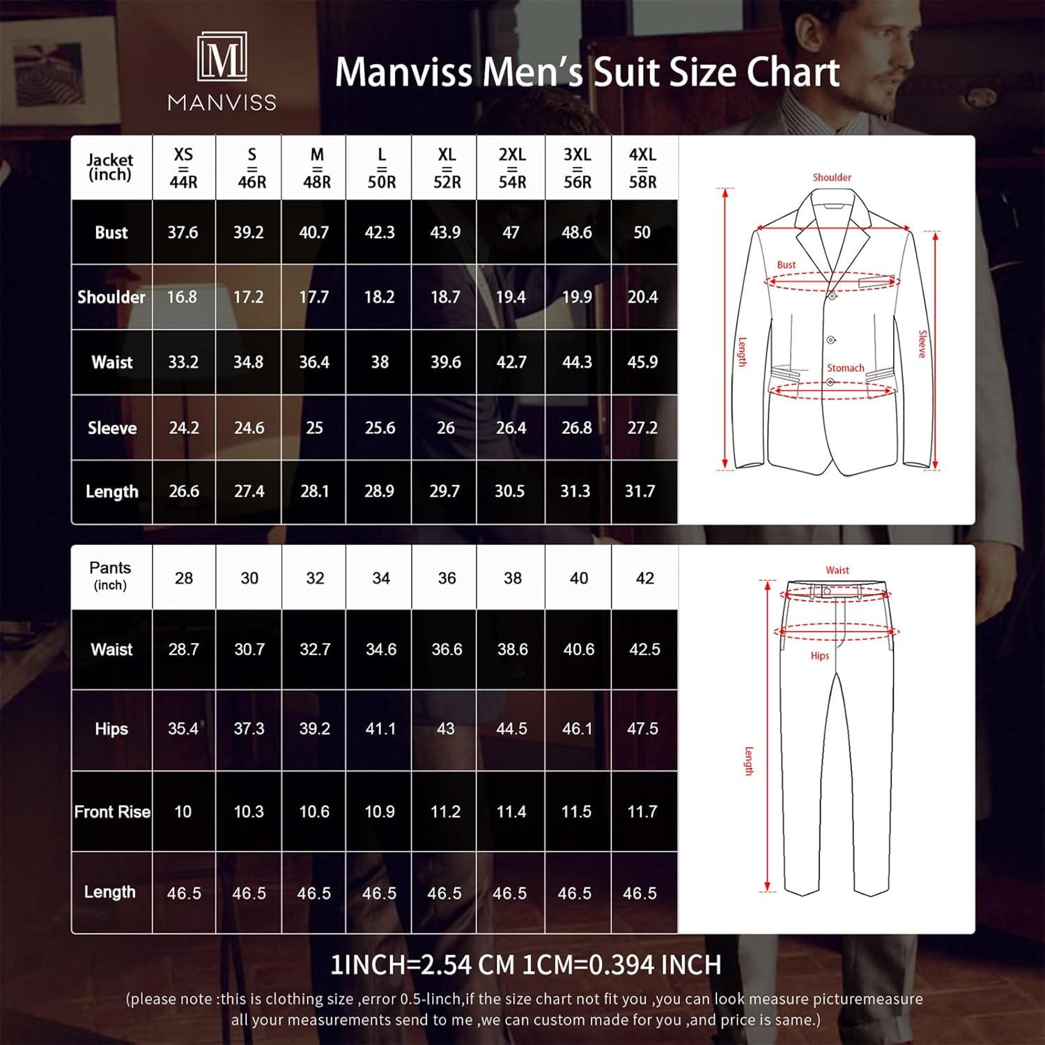 Mens Luxury 3 Pieces Suit with Rhinestone Slim Fit Shawl Lapel Blazer Jacket Vest Pants Set for Prom,Party,Dinner - Image 6