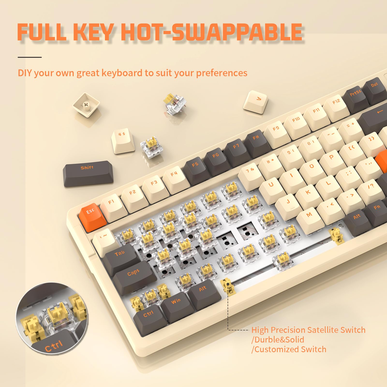 Attack Shark K98 Wired Hot-swap Gaming Keyboard With Metal, 43% OFF