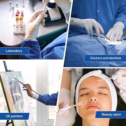 Miniatura 6 de JMU Paquete de 10 chaquetas desechables de laboratorio, chaquetas médicas desechables SMS para hombres y mujeres, cuello de puños de punto, 3