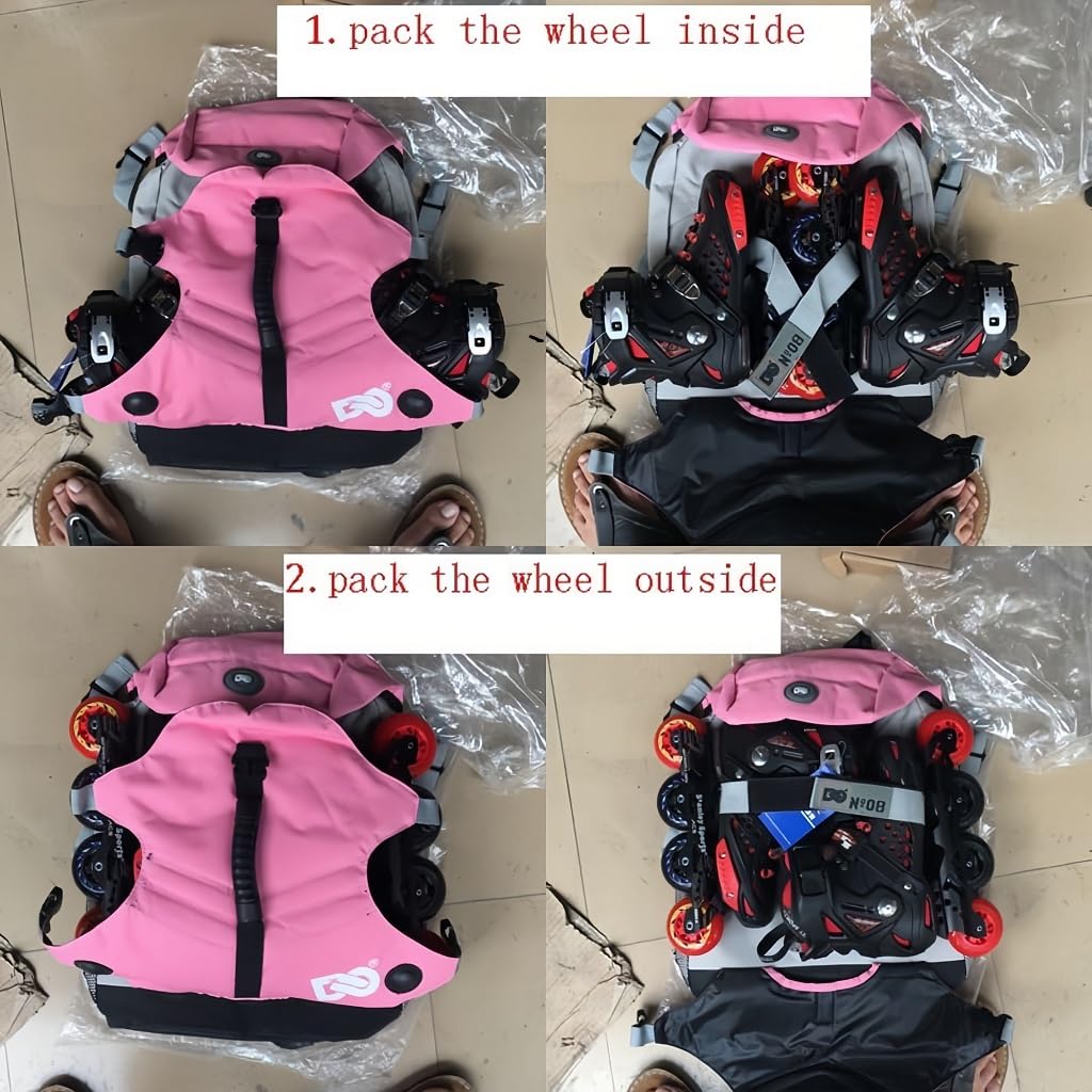 ZBH1985 Mehrfachfächer-Rollschuhrucksack zur Außenaufbewahrung von Inlineskates, Quad-Skates, Kunstlaufschuhen und Eisläufern